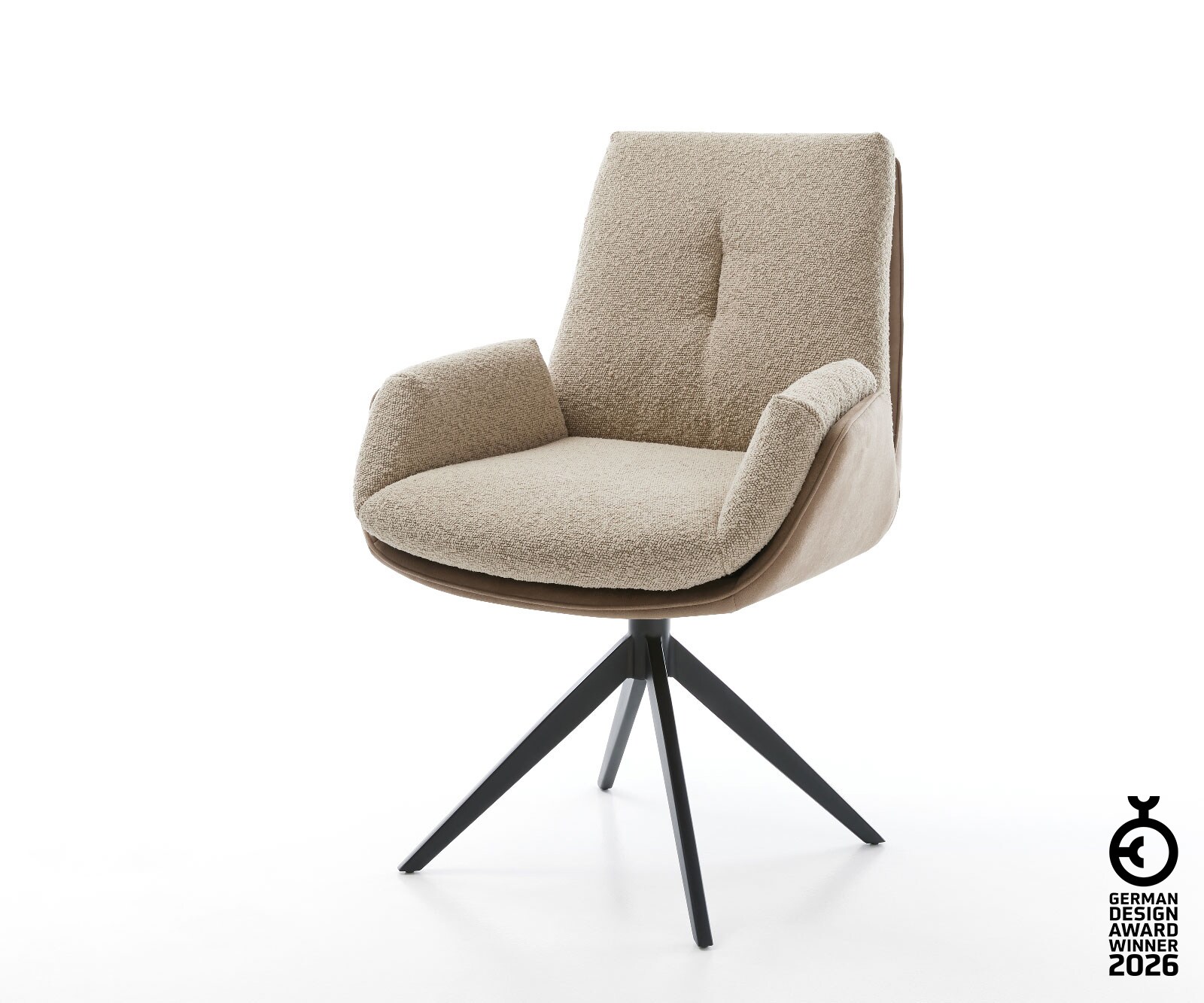 Въртящ се стол Clea-Flex материал микс Кръстосана рамка широка черна 360° въртяща се