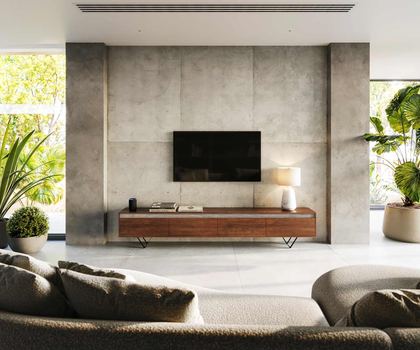 ТВ шкаф 240 cm Акация Кафяв каменен фурнир 4 Врати V-Крак Черен Stonegrace 1 ТВ шкаф 240 cm Акация Кафяв каменен фурнир 4 Врати V-Крак Черен Stonegrace 1