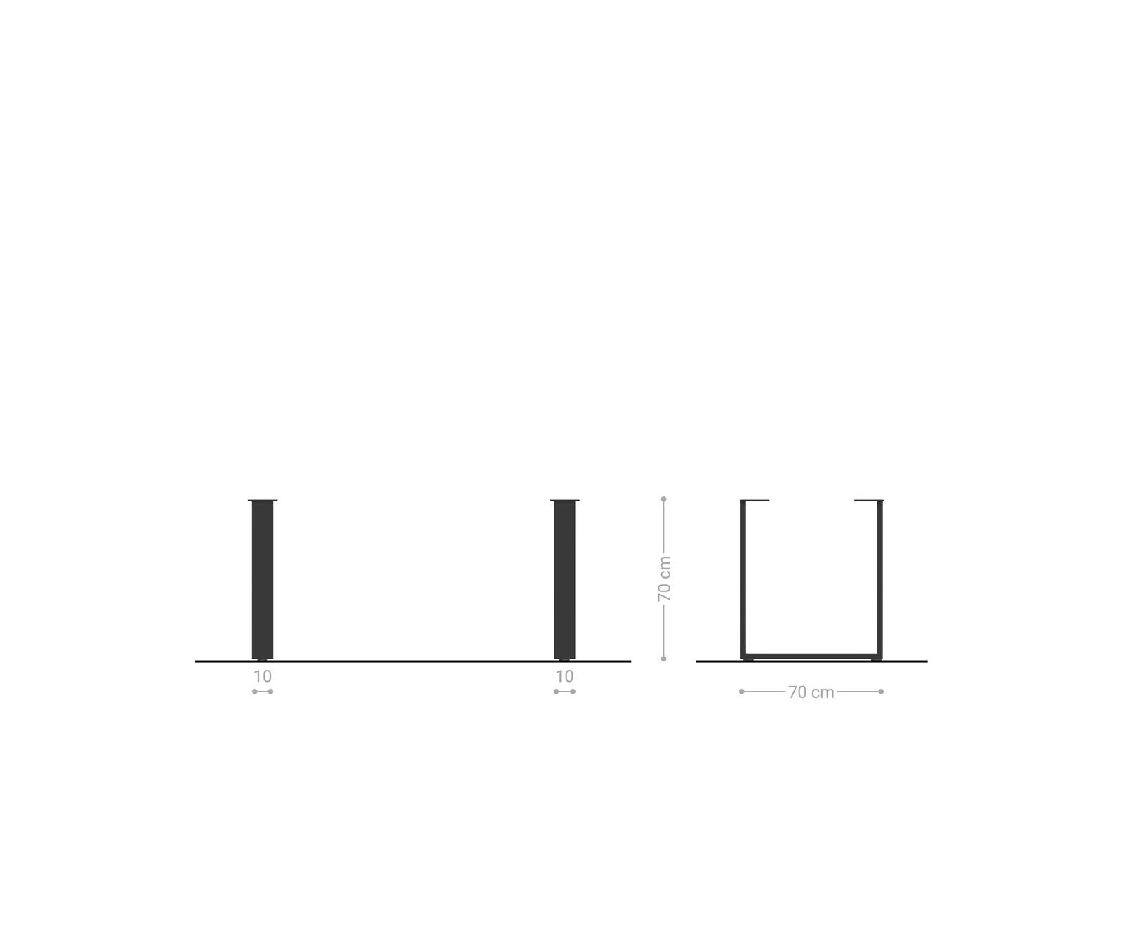 Рамка за маса комплект от 2 черни 3