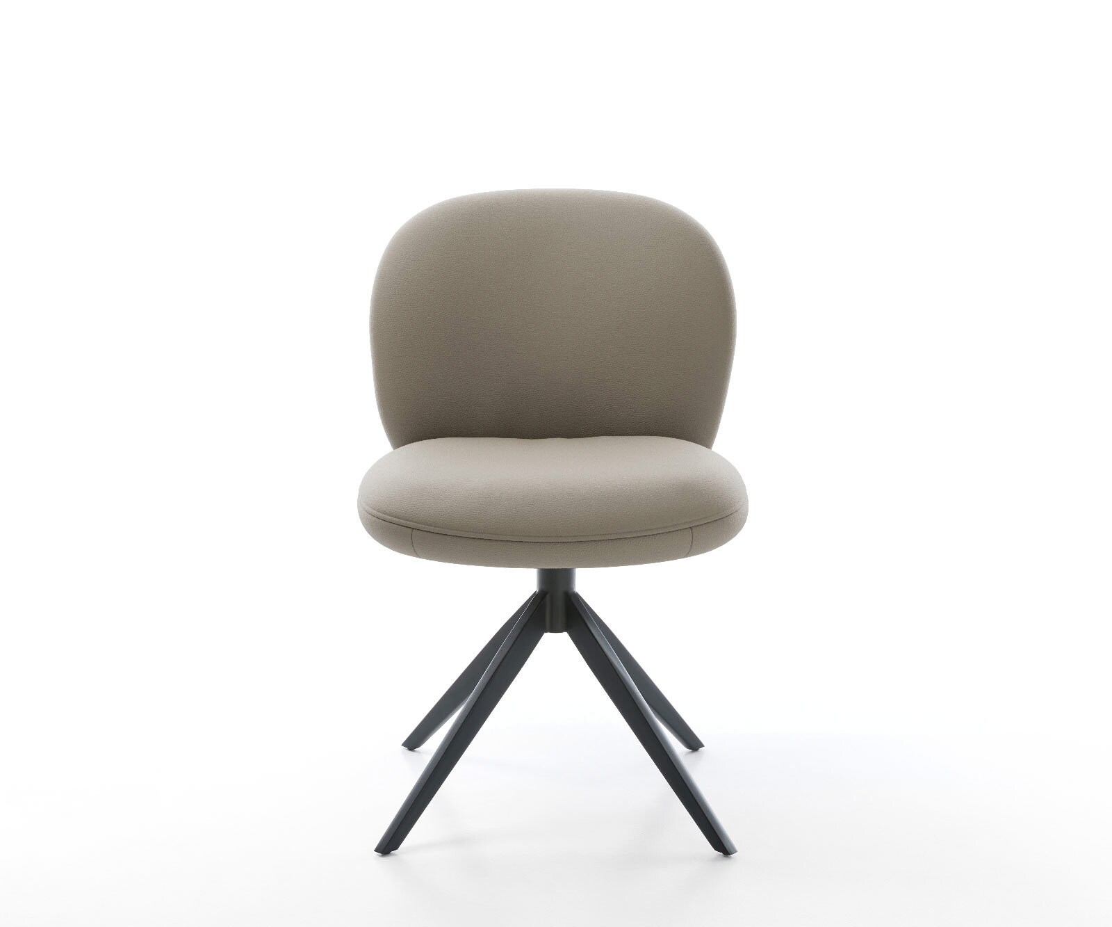 Въртящ се стол Nube-Flex кал от естествена кожа Кръстосана рамка широка черна 360° въртене Функция люлеене Ядро от джобни пружини 1