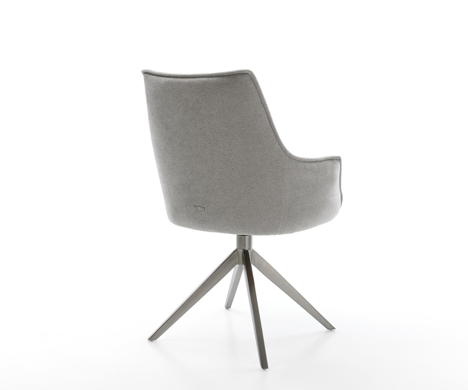 Въртящ се стол Alja-Flex с подлакътници Текстурирана тъкан Меко сиво Кръстосана рамка широк графит Завъртане на 360° Люлееща се функция Ядро от джобни пружини 5