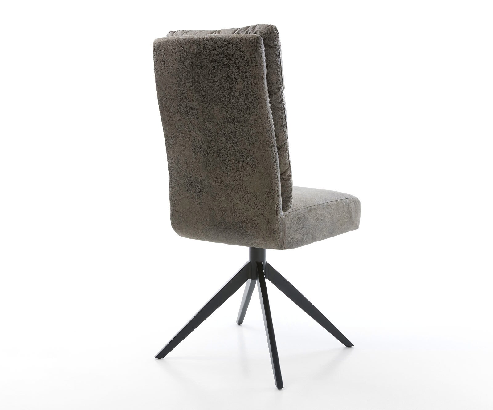 Въртящ се стол Pela-Flex микрофибър сив античен кръстосана рамка широк черен 360° въртяща се люлееща се функция сърцевина от джобни пружини 4