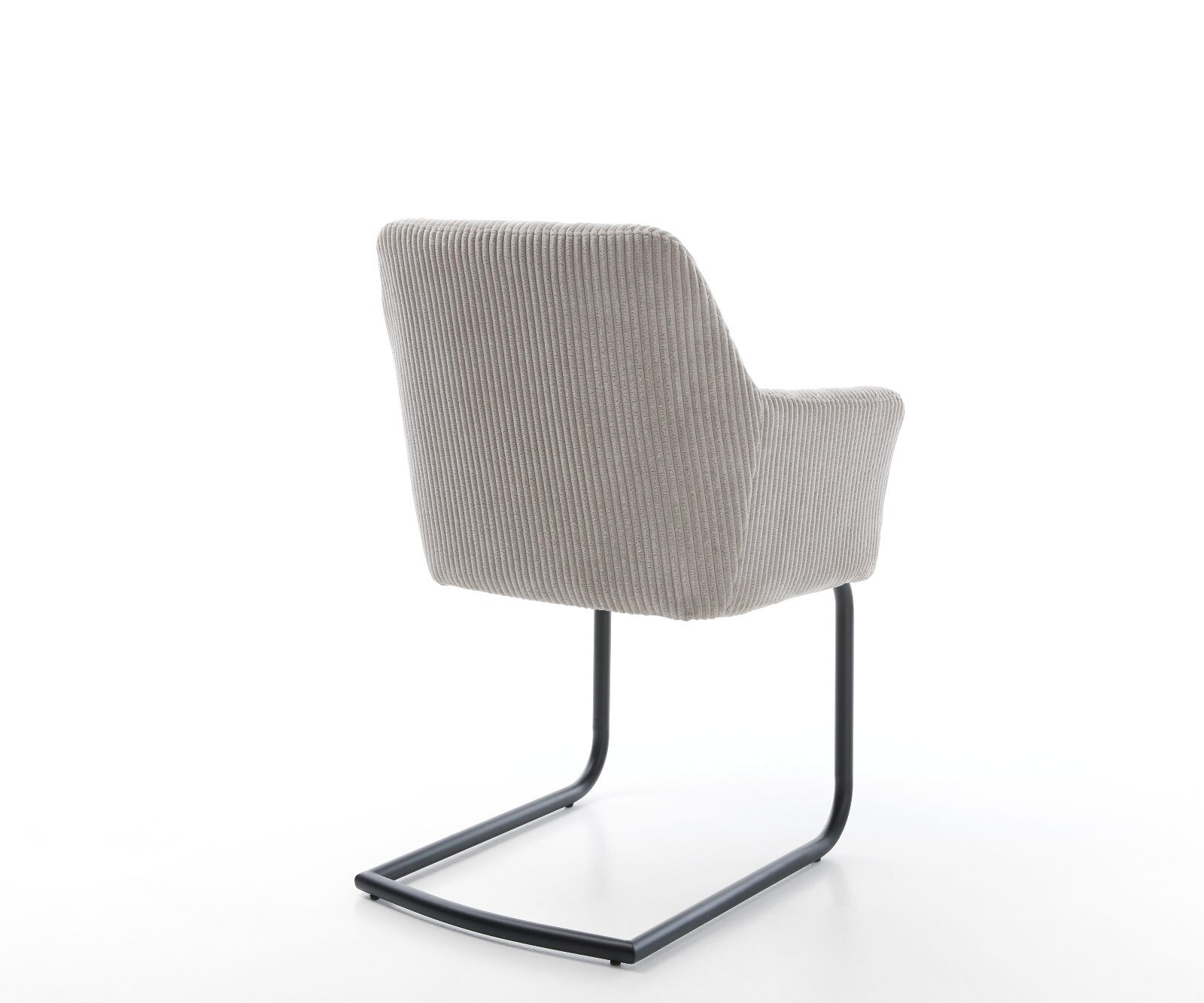 Люлеещ стол с подлакътници Корд Сребристо сив Конзолен крак кръгъл Черен Покет пружина Xana-Flex 5