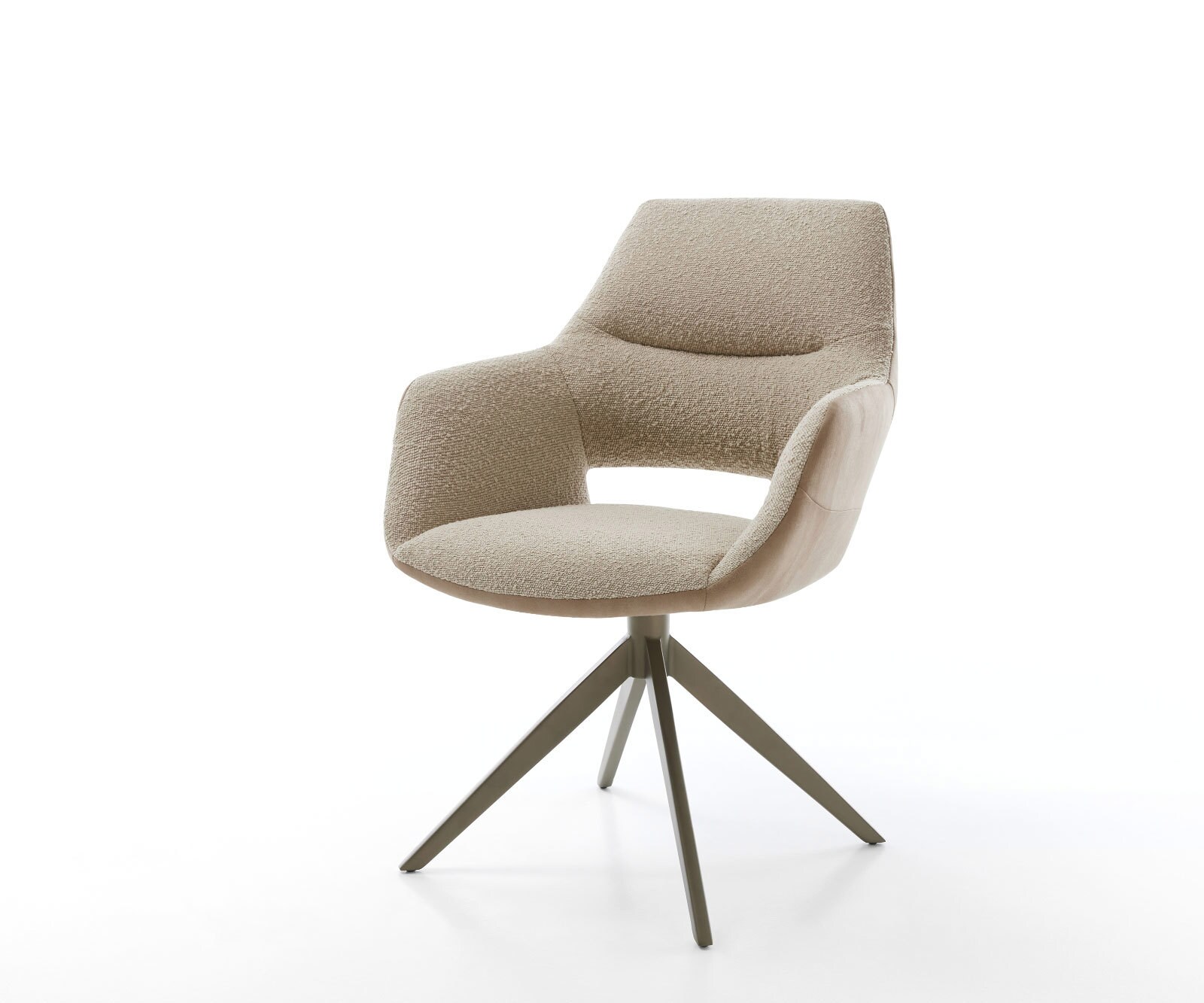 Въртящ се стол Yago-Flex с подлакътници Материал микс кал Кръстосана рамка широка Люлееща функция титан Въртене на 360° 1