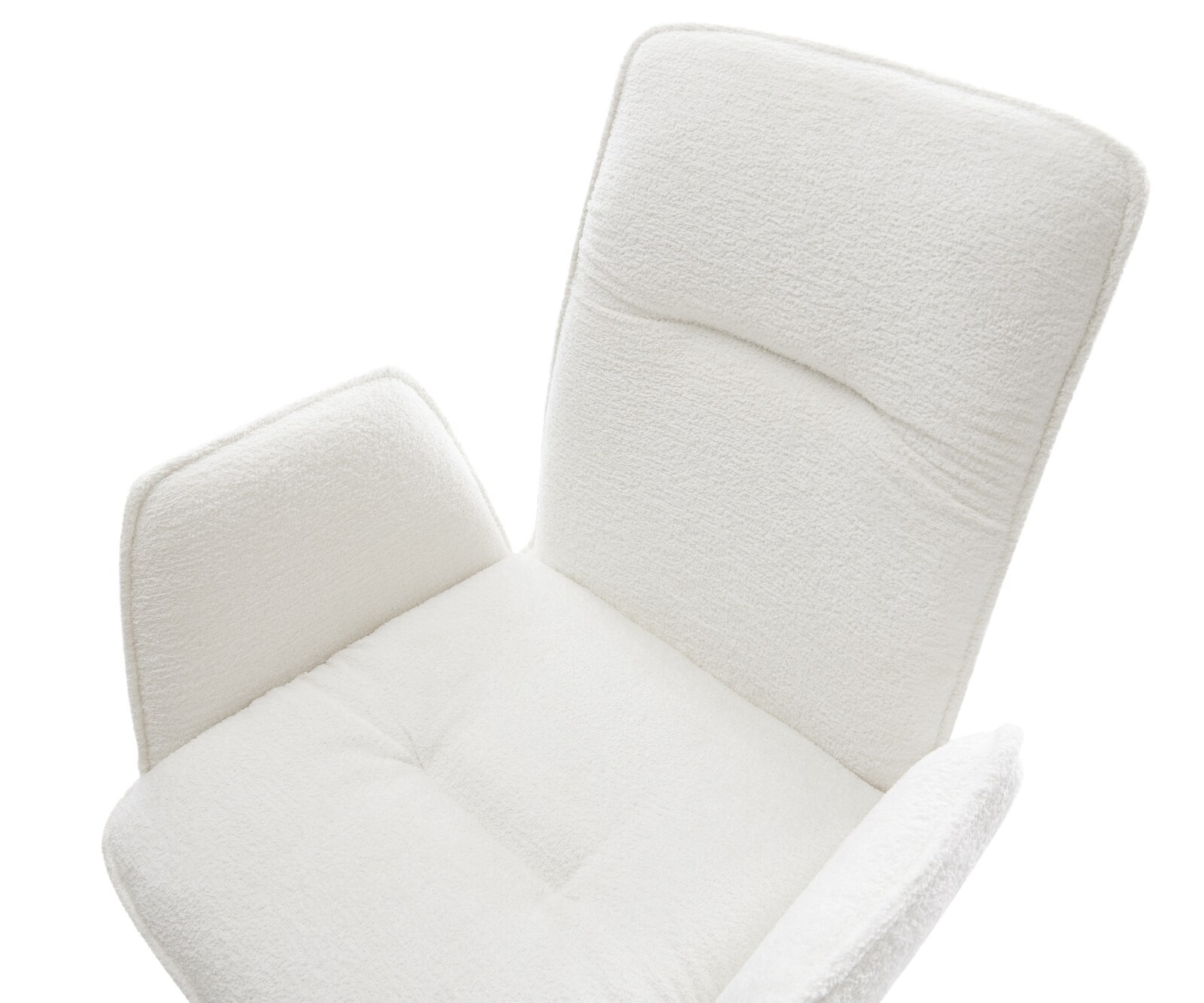 Въртящ се стол Vinja-Flex Bouclé Soft Beige Кръстосана рамка широка Графит Въртене на 360° Люлееща се функция 4