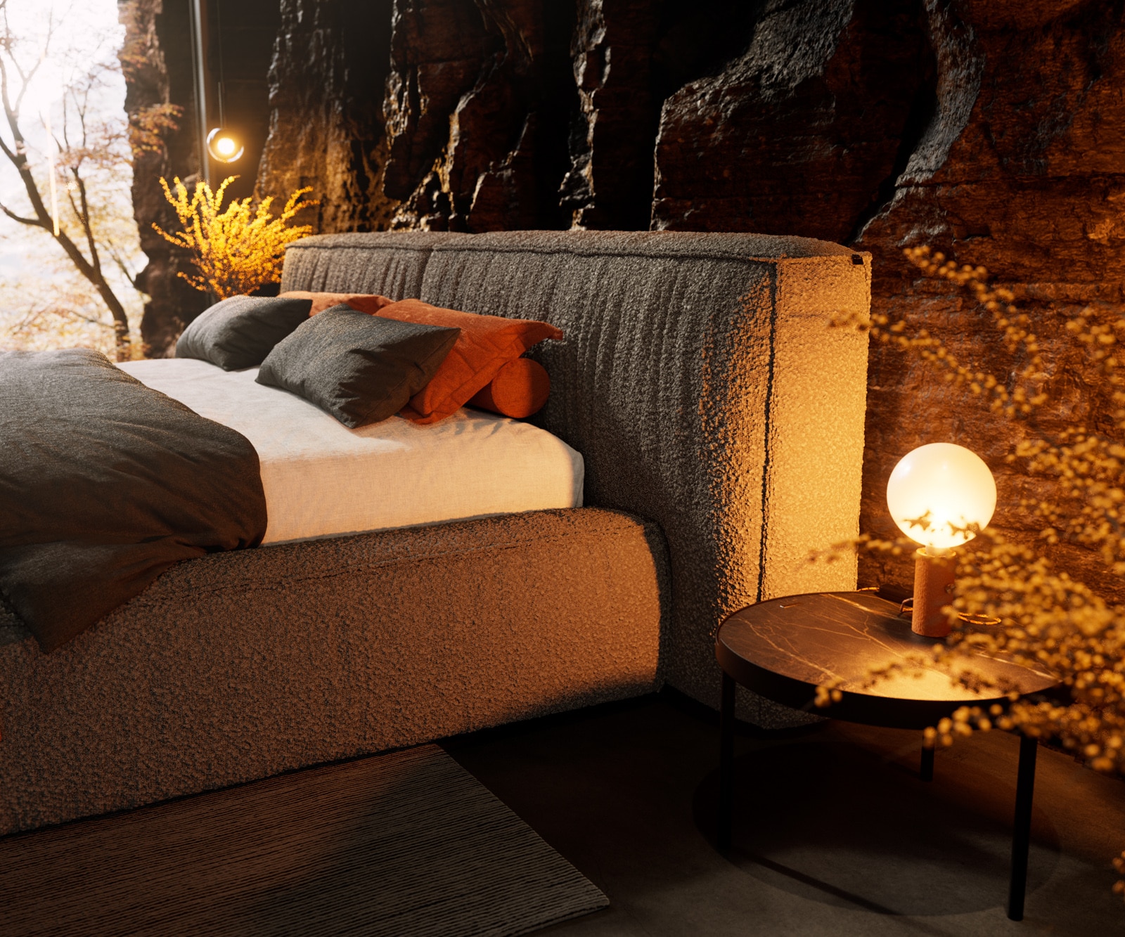 Тапицирано легло Coperti 180x200 cm bouclé сребристо сив 5 Тапицирано легло Coperti 180x200 cm bouclé сребристо сив 5