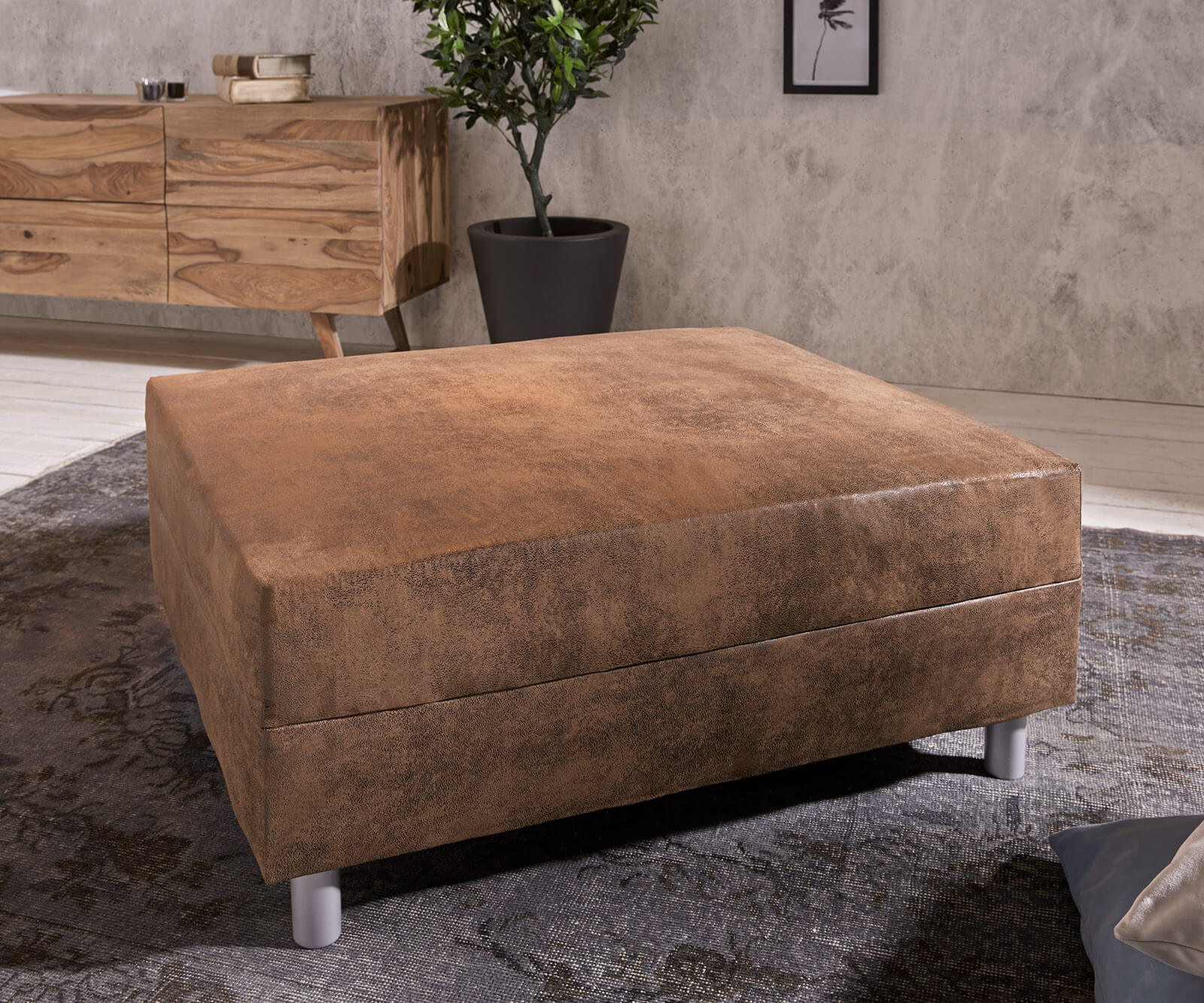 Табуретка B98 x T83 Кафяв Модулен Антик Визия Clovis