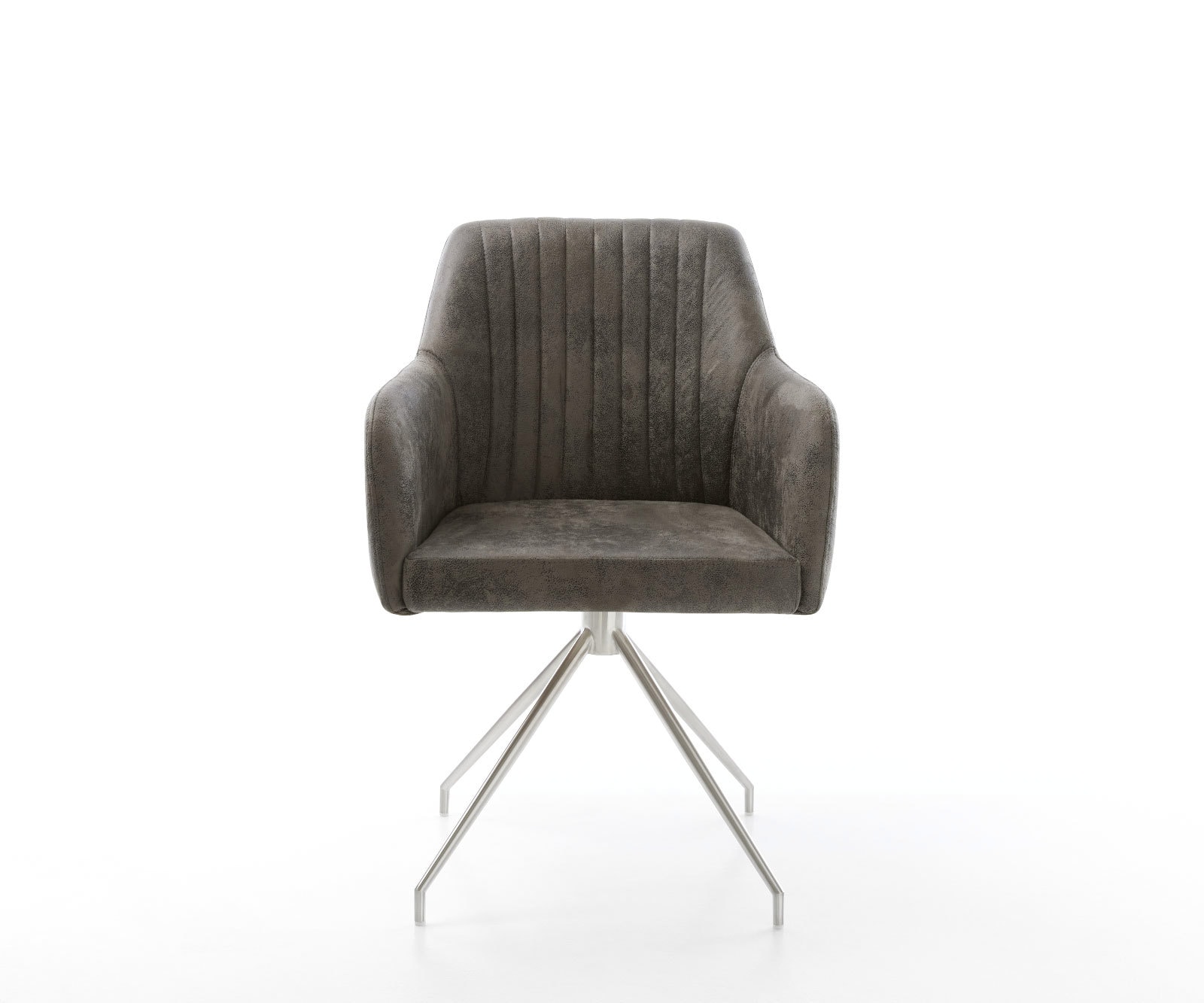 Врътящ се стол Сив Антик Конус крак кръгъл Неръждаема стомана 180° въртящ се Greg-Flex 1 Врътящ се стол Сив Антик Конус крак кръгъл Неръждаема стомана 180° въртящ се Greg-Flex 1