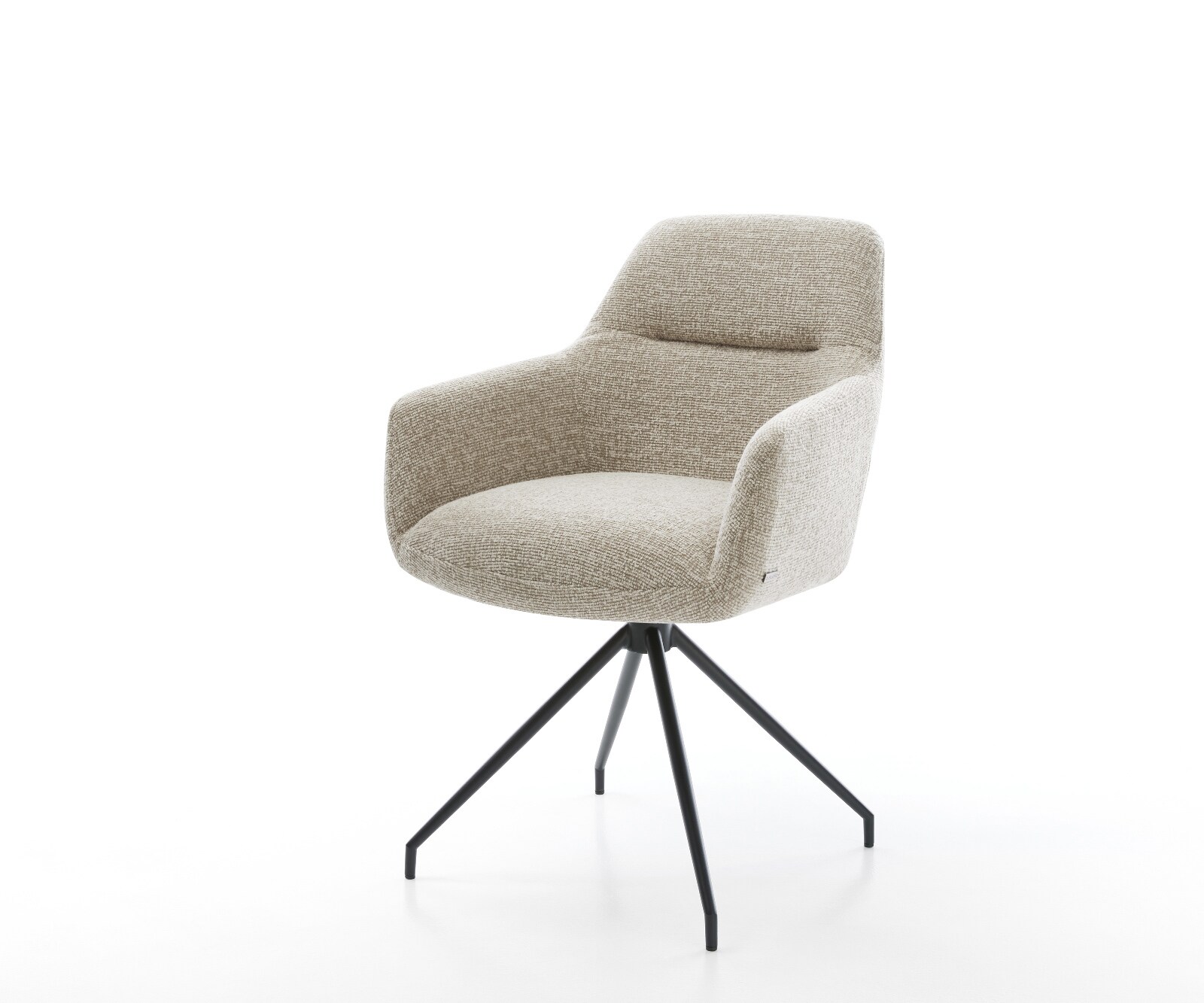 Стол за хранене Pejo-Flex Тъкан Soft Beige Кръстосана рамка конична Черно ядро от джобни пружини 1