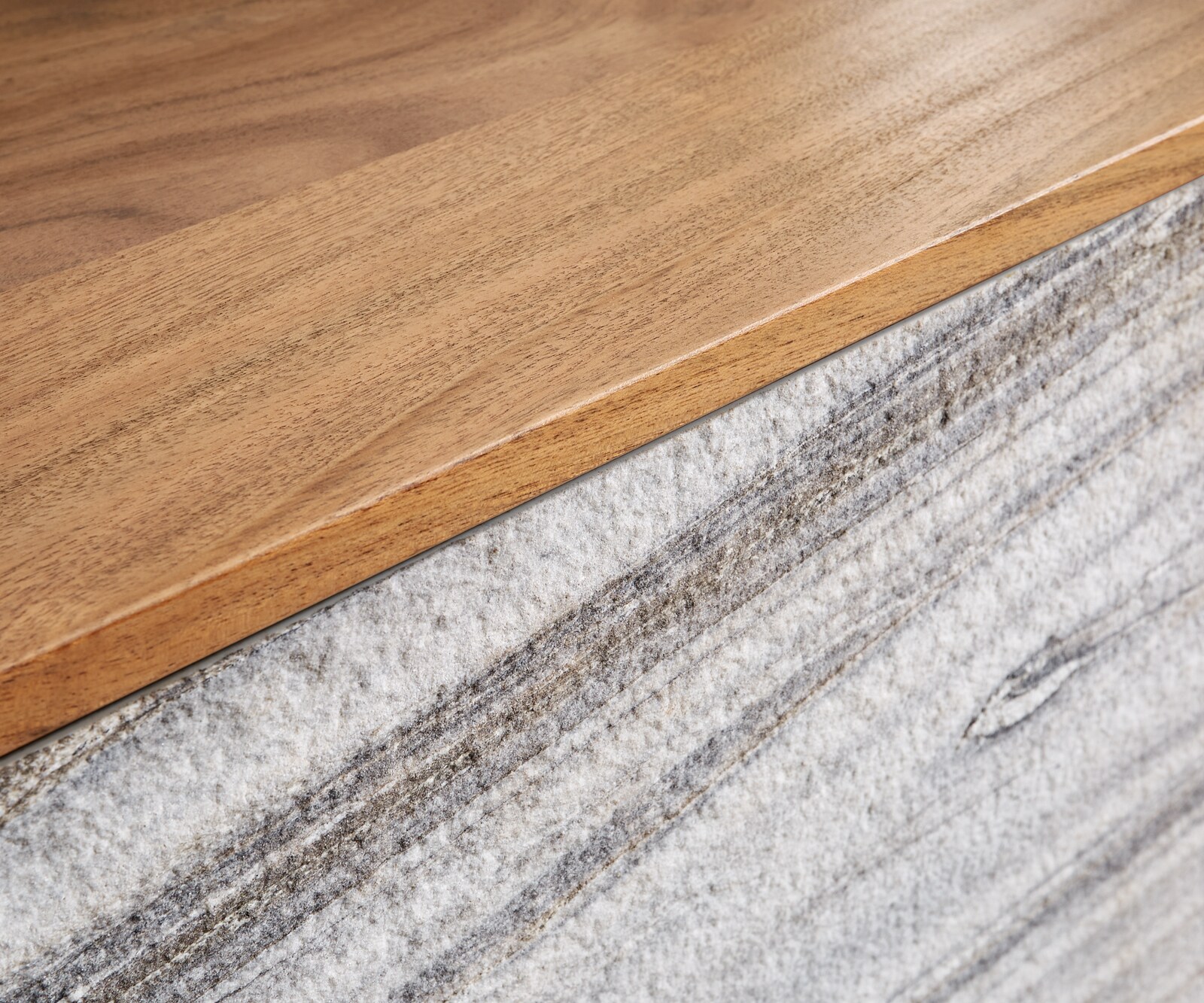 Висок шкаф 90x130 cm Акация Натурал 2 Врати V-Крак Неръждаема стомана Kleo 2