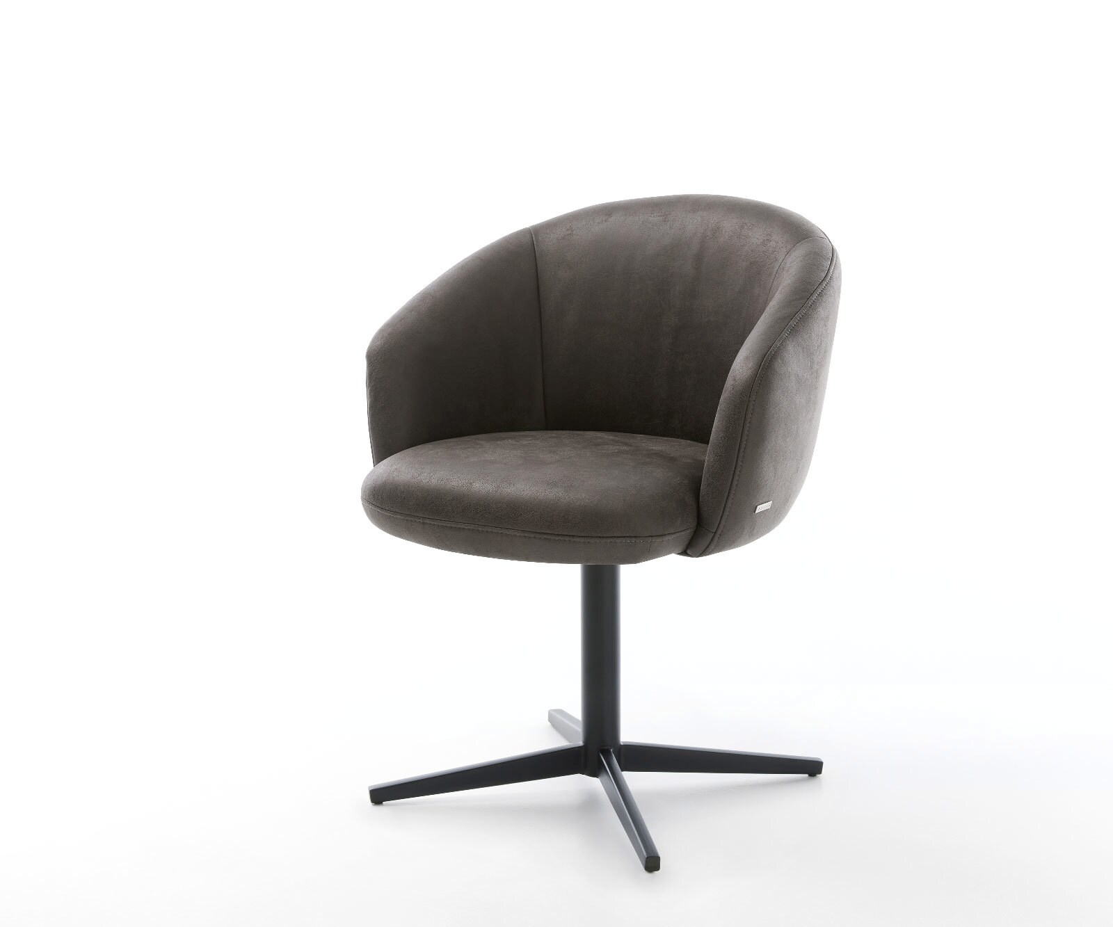 Врътящ се стол с подлакътници Микрофибър Антрацит Винтидж Офис основа Черен 360° въртящ се Покет пружина Caja-Flex 1