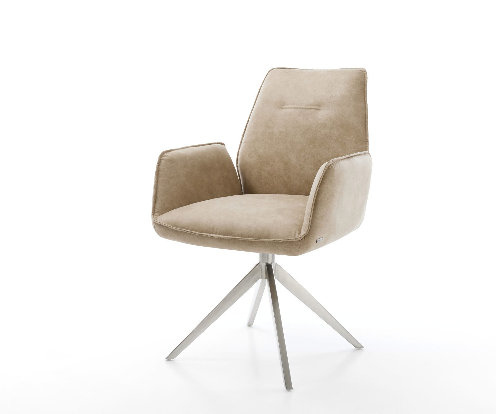 Врътящ се стол Бежов Винтидж Конус крак плосък Неръждаема стомана 360° въртящ се Zoa-Flex 1