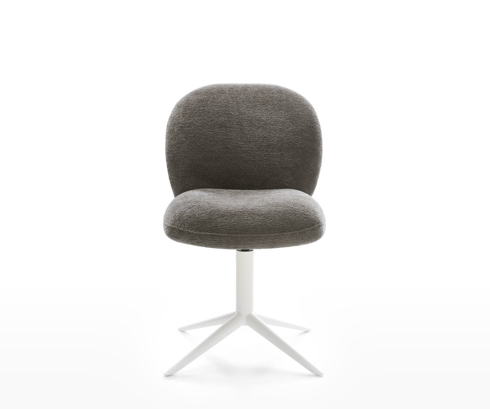 Въртящ се стол Nube-Flex Bouclé Soft Mud Бяла основа със звезда 360° въртене Функция люлеене Ядро от джобни пружини 2