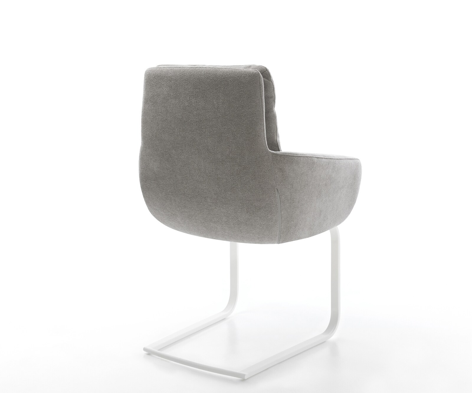 Конзолен стол Abelia-Flex с подлакътници Текстурирана тъкан Меко сиво Конзолен стол плоско бяло 4