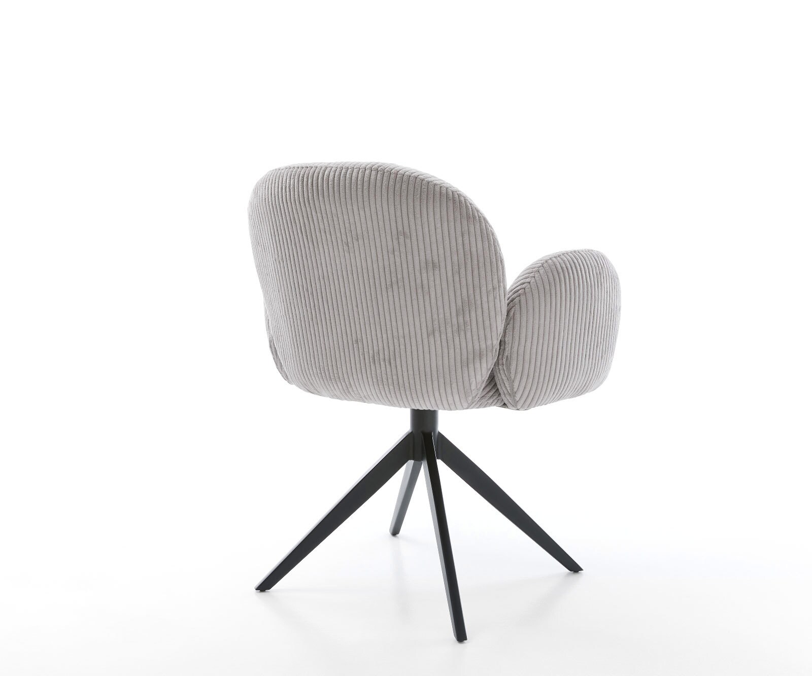 Въртящ се стол Nube-Flex с подлакътници Корд сребристо-сив Кръстосана рамка широка черна 360° въртене Люлееща се функция Ядро от джобни пружини 4