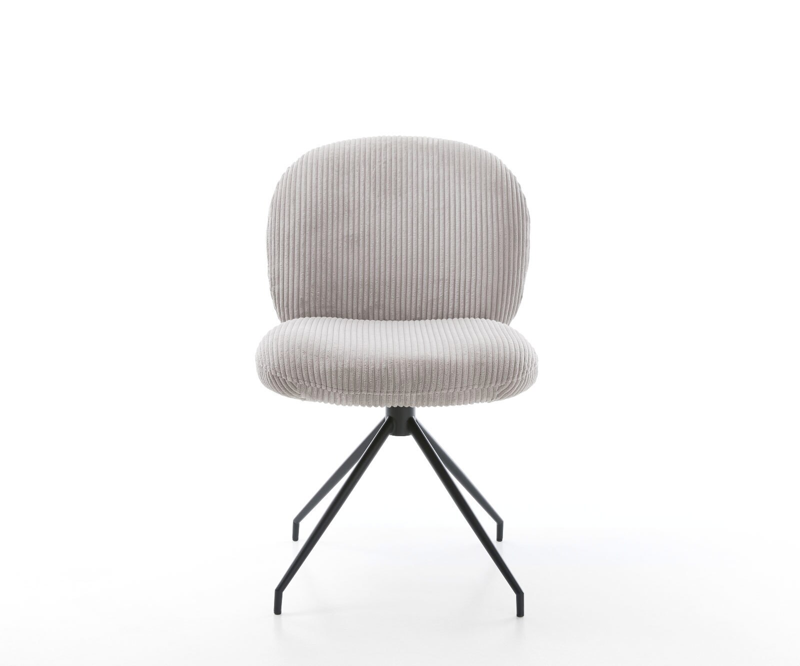 Врътящ се стол Корд СребристСив Конус крак кръгъл Черен 180° въртящ се Покет пружина Nube-Flex 2