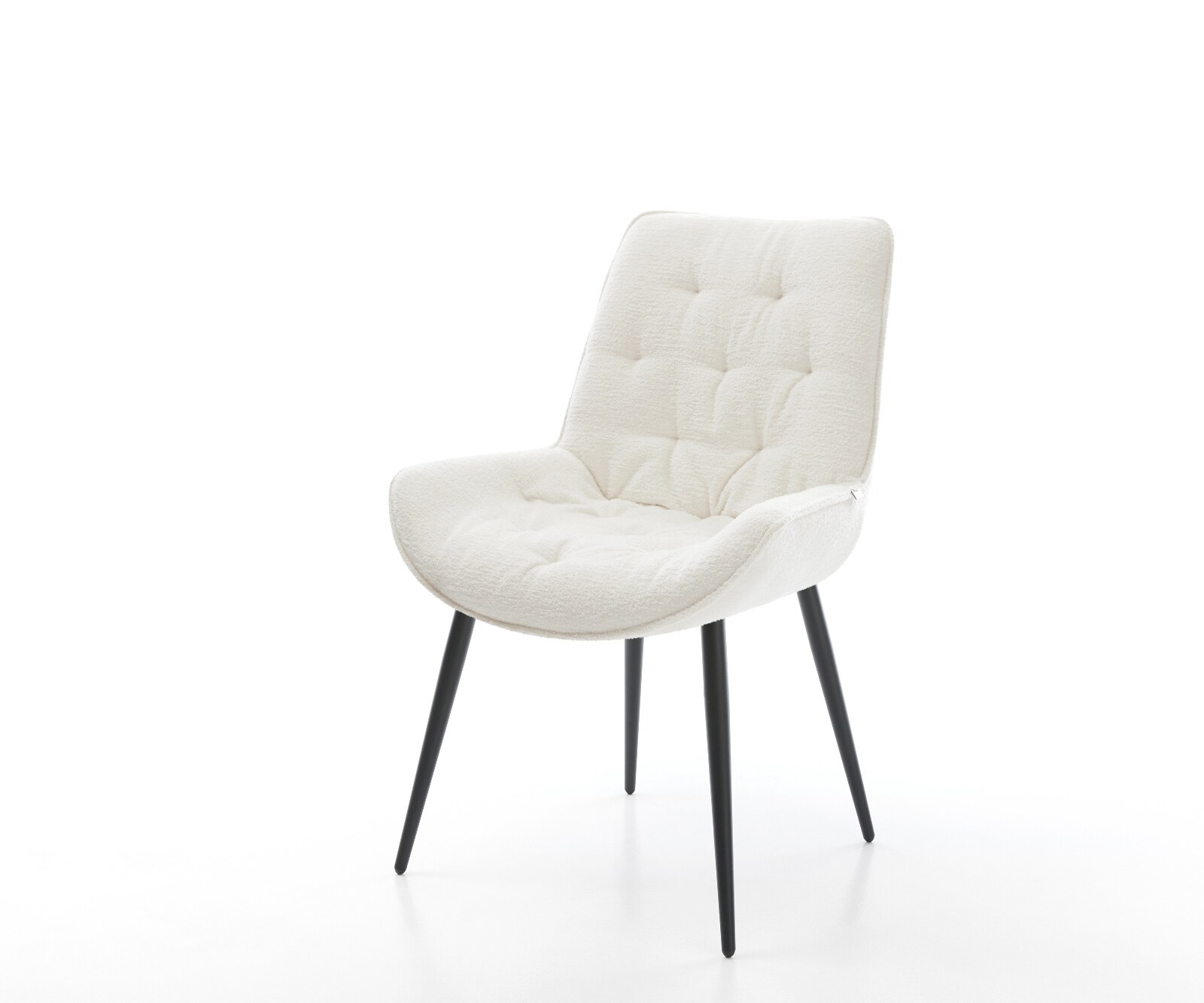 Трапезен стол Taimi-Flex Bouclé Soft Beige 4-футов заострен черен