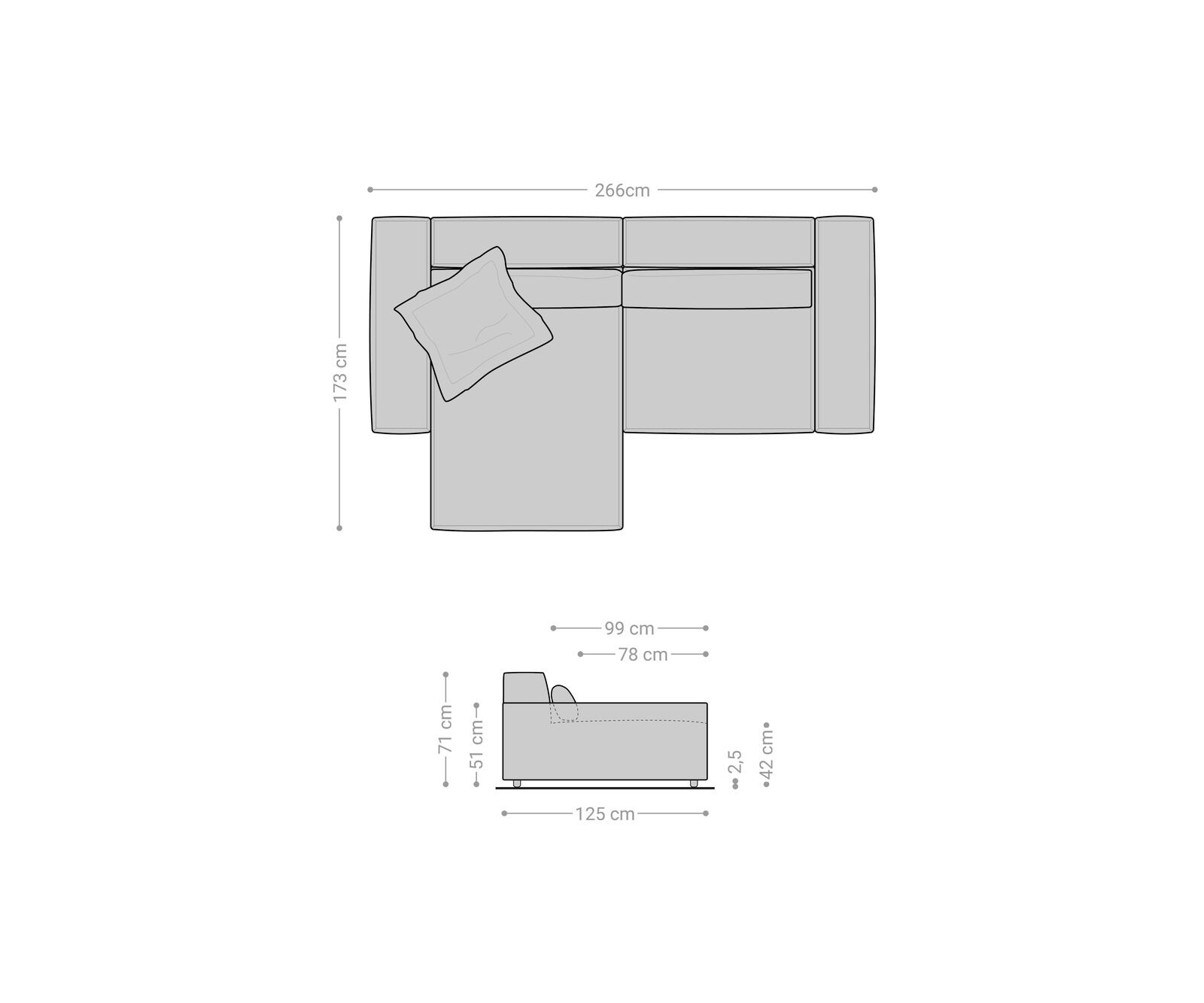 Ъглов диван XL 270x170 cm Корд Пастеленосин Варианти лежанка Sirpio 7