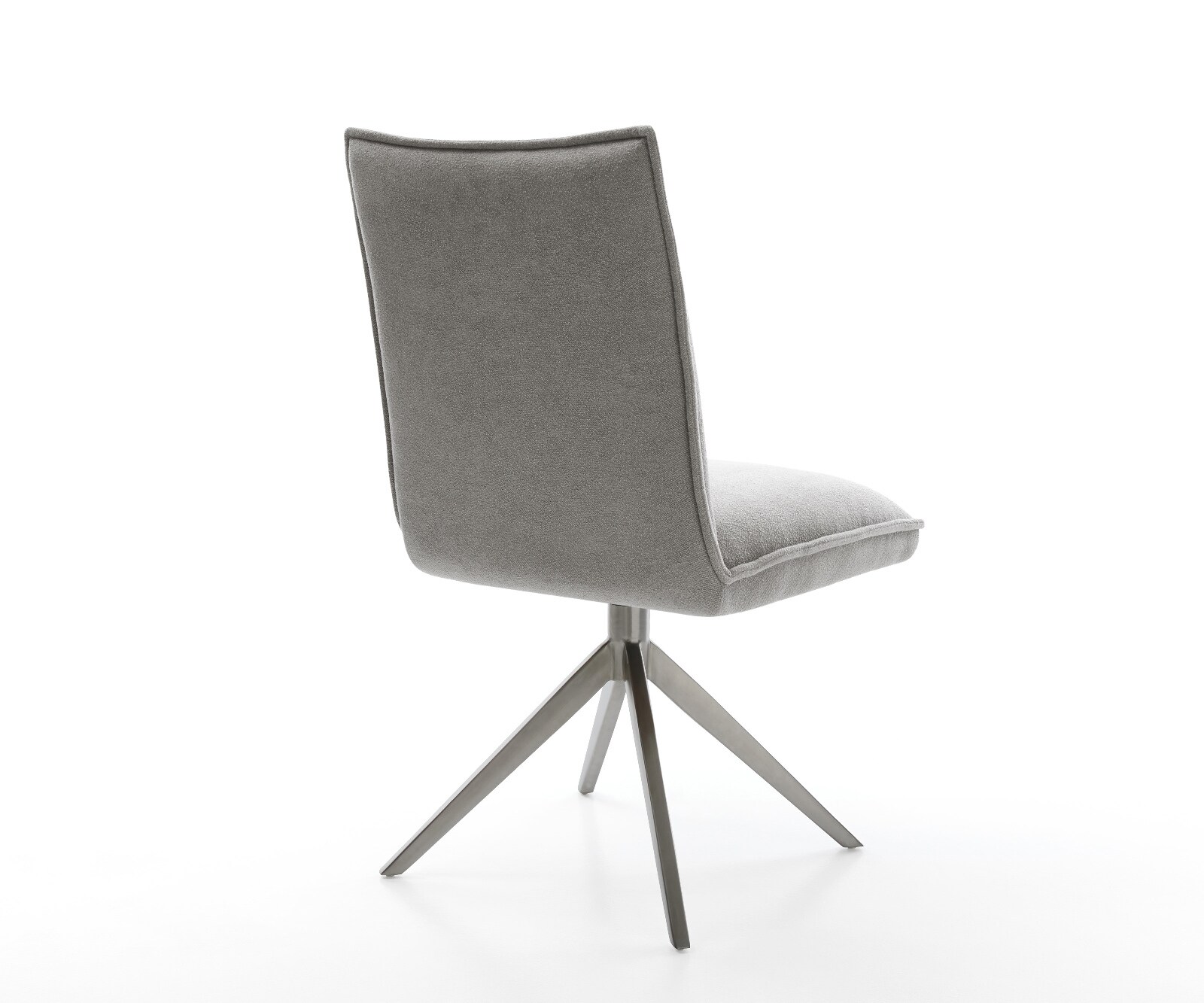 Въртящ се стол Lelio-Flex текстурирана тъкан меко сиво кръстосана рамка широк графит 360° въртяща се люлееща се функция сърцевина от джобни пружини 5