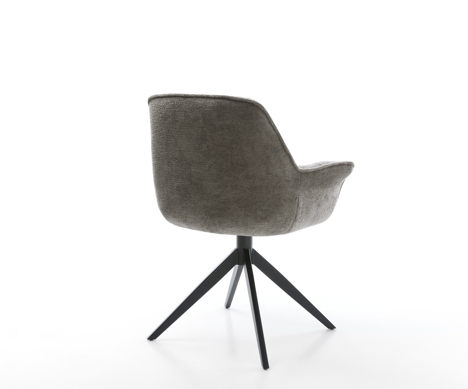 Въртящ се стол Kaira-Flex Bouclé Soft Mud Кръстосана рамка широка Черно 360° въртене Люлееща се функция 4