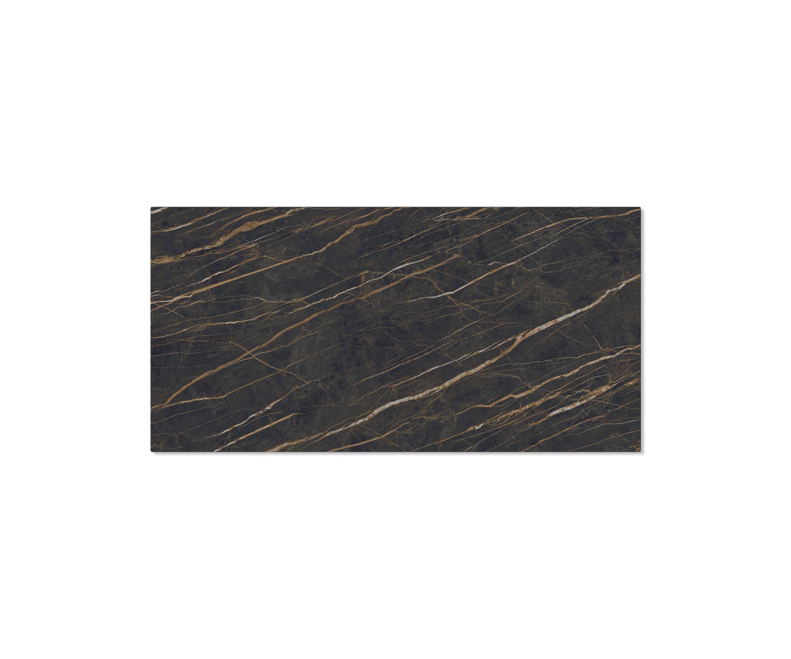 Маса 200x100cm Laminam® Keramik Кафяв среден крак плоска стомана Черен Edge 3