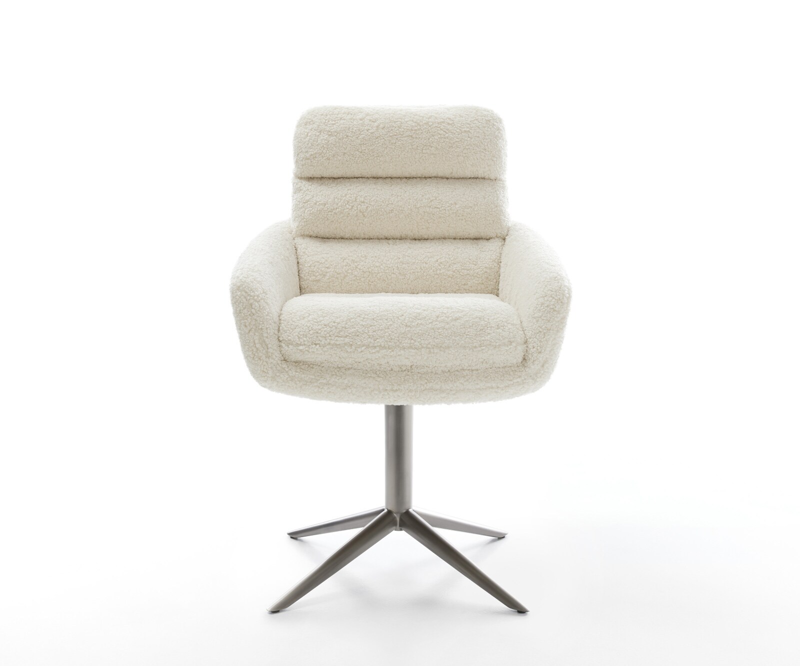 Въртящ се стол Abelia-Flex с подлакътници Teddy fabric Beige Graphite base 360° swivel Rocking function 2