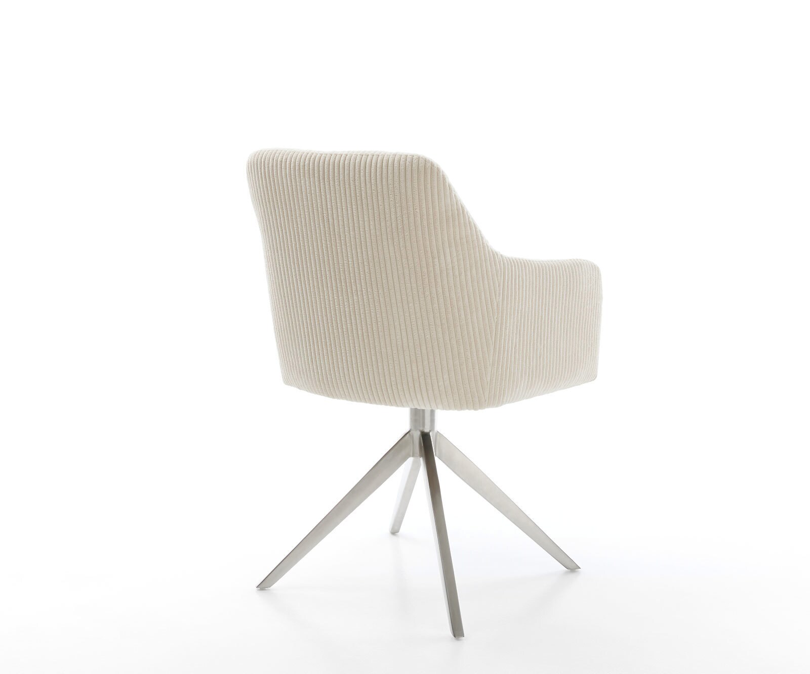 Въртящ се стол Greg-Flex Cord Бежов Кръстосана рамка широка Неръждаема стомана Въртене на 360° Люлееща се функция Ядро от джобни пружини 4