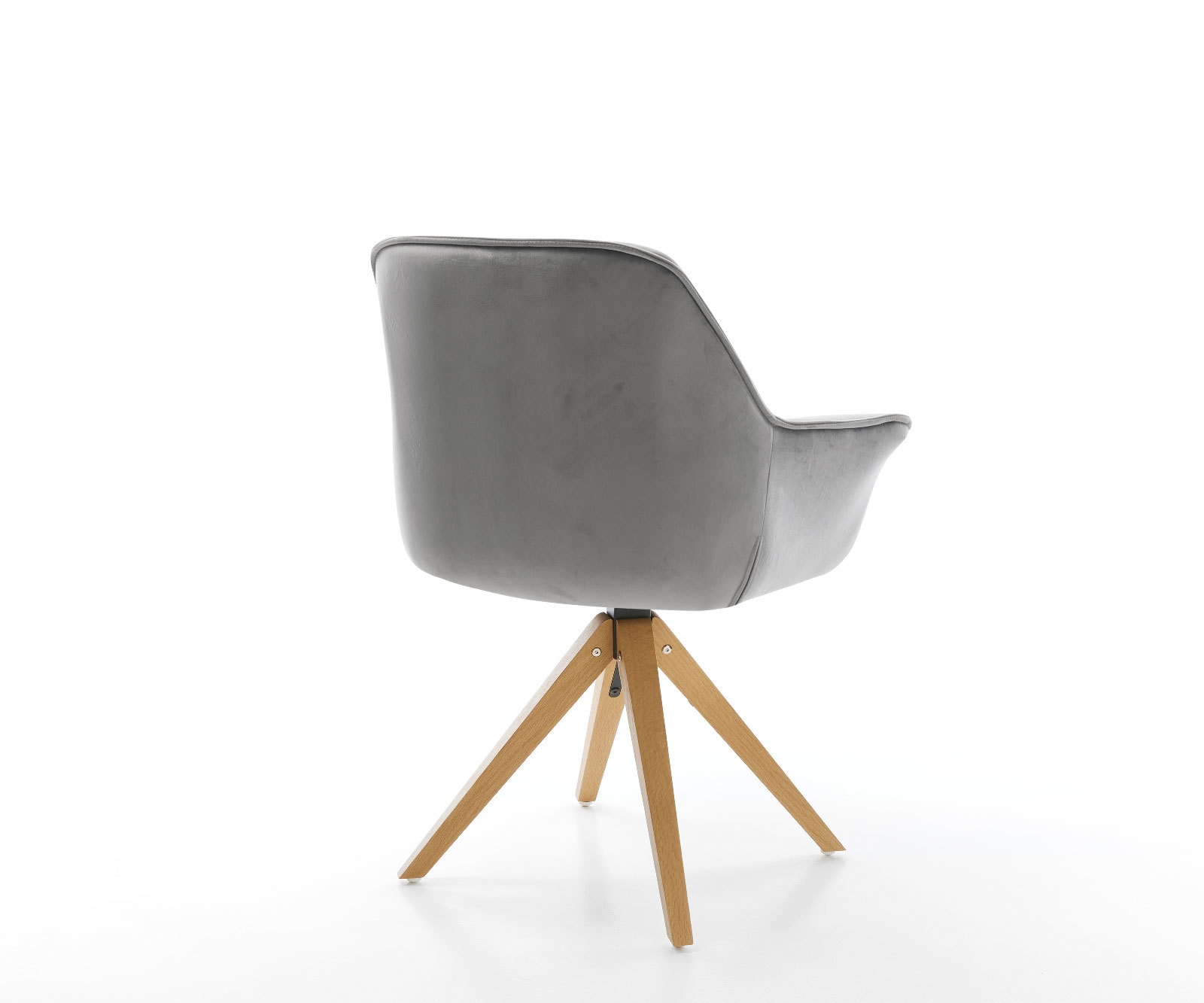 Врътящ се стол с подлакътници Кадифе Сив Дървена рамка  180° въртящ се Keila-Flex 5 Врътящ се стол с подлакътници Кадифе Сив Дървена рамка  180° въртящ се Keila-Flex 5