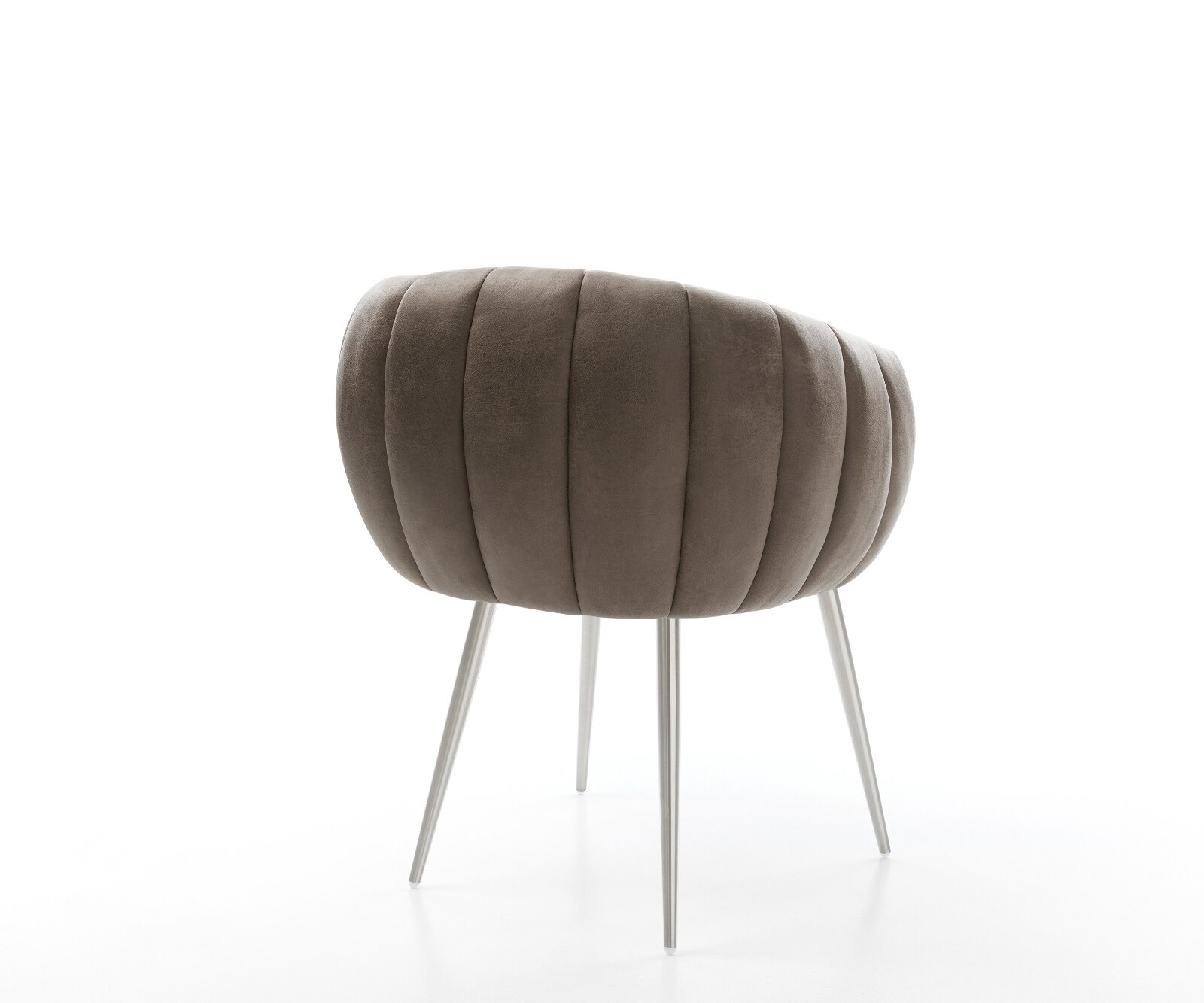 Трапезен стол Jada-Flex от микрофибър сив винтидж 4-крака с конична сърцевина от джобни пружини от неръждаема стомана 4