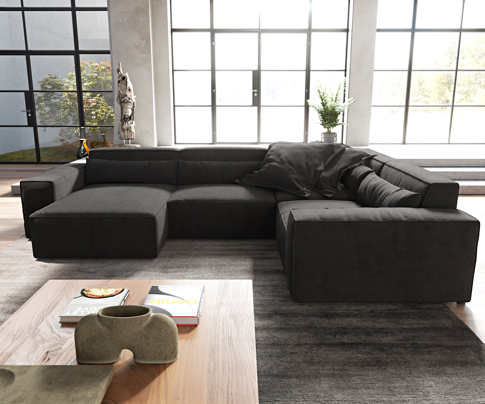  L 330x230 cm Микрофибър Черен Лежанка вариации Sirpio 2