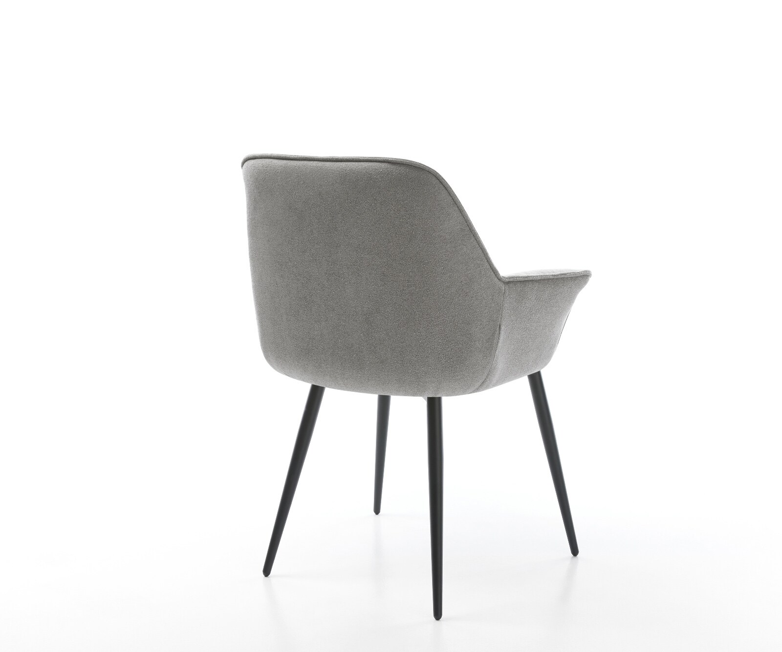 Трапезен стол Keila-Flex с подлакътници от текстуриран плат в меко сиво 4-футов заострен черен цвят 5