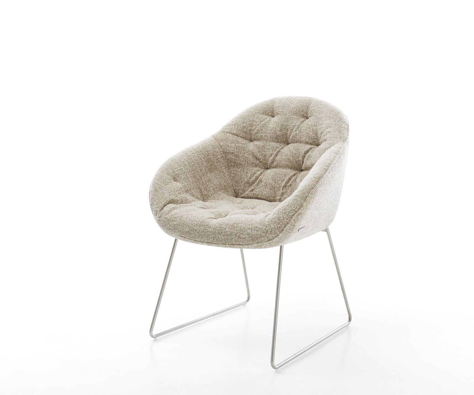 Стол за хранене Gaio-Flex Тъкан Soft Beige Основа за шейни от неръждаема стомана 1