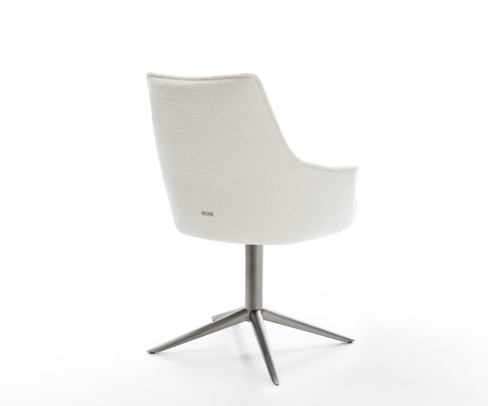 Въртящ се стол Alja-Flex с подлакътници Bouclé Soft Beige Основа графит Въртене на 360° Люлееща се функция Ядро от джобни пружини 5