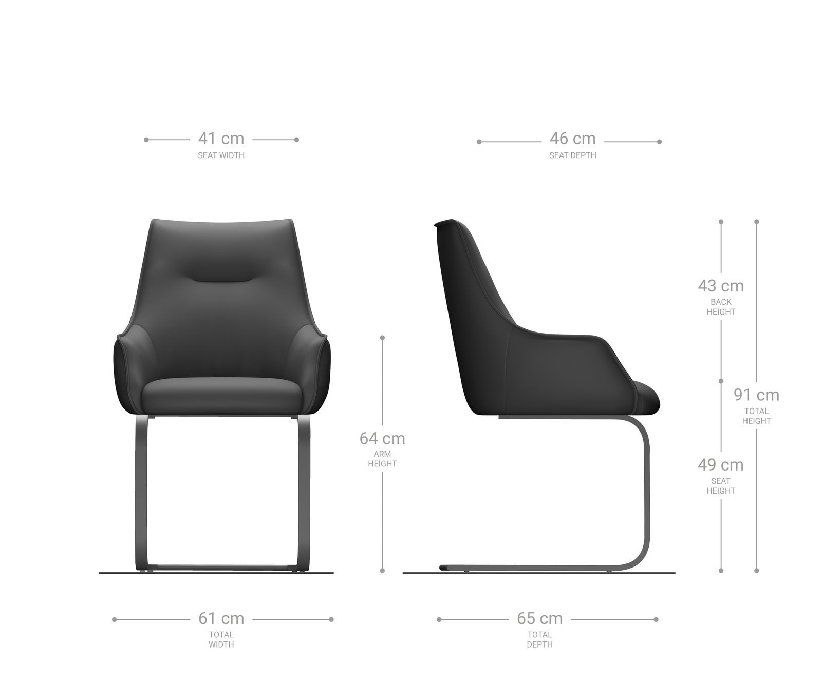 Люлеещ стол с подлакътници Естествена кожа Черен Конзолен крак плосък Черен Покет пружина Alja-Flex 5 Люлеещ стол с подлакътници Естествена кожа Черен Конзолен крак плосък Черен Покет пружина Alja-Flex 5