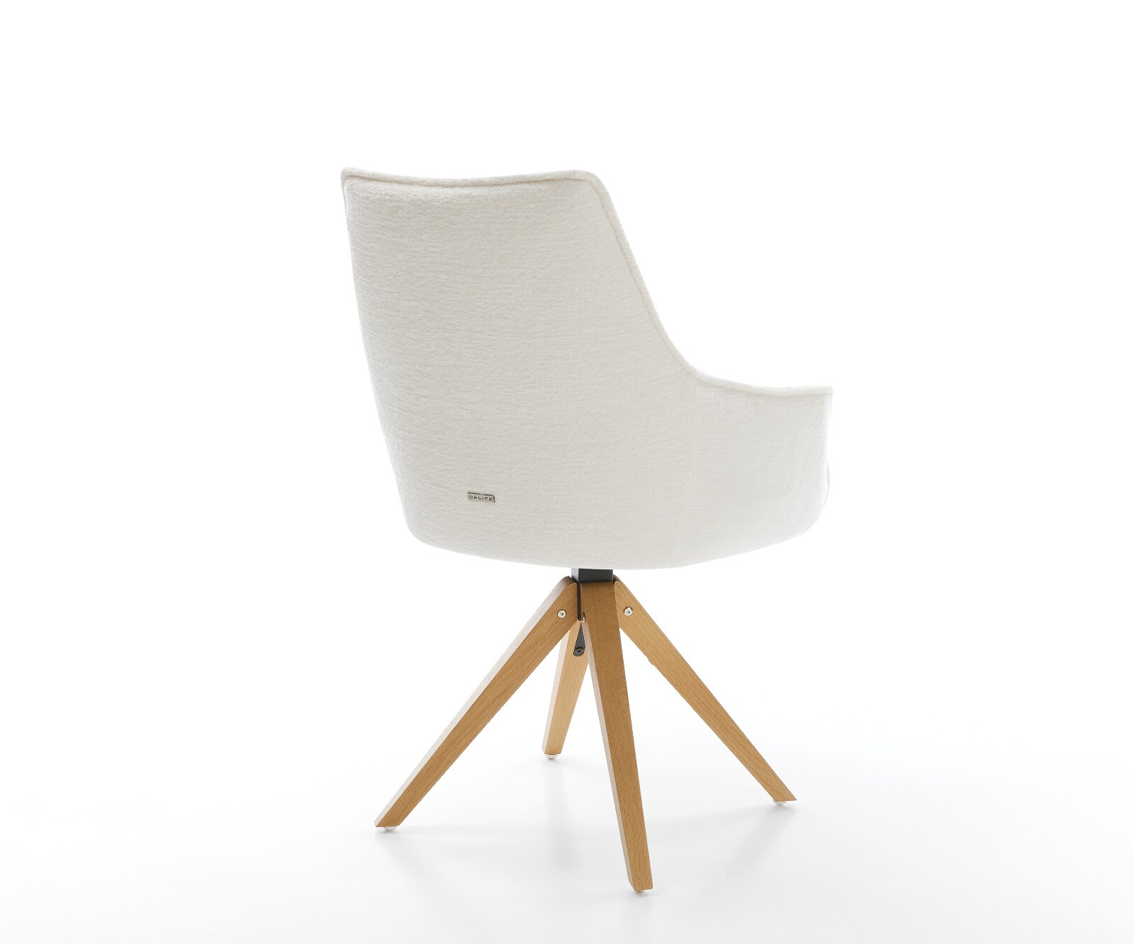 Въртящ се стол Alja-Flex с подлакътници Bouclé Soft Beige Дървена рамка ъглова естествена 180° въртене Ядро от джобни пружини 4