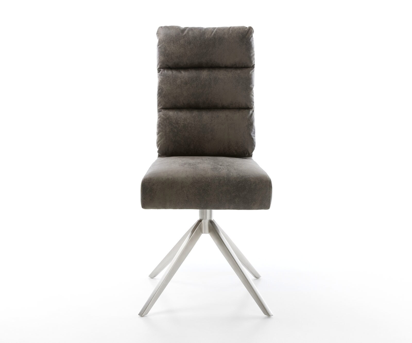 Въртящ се стол Pela-Flex от микрофибър сив античен кръст широка рамка от неръждаема стомана 360° въртяща се люлееща се функция сърцевина от джобни пружини 1