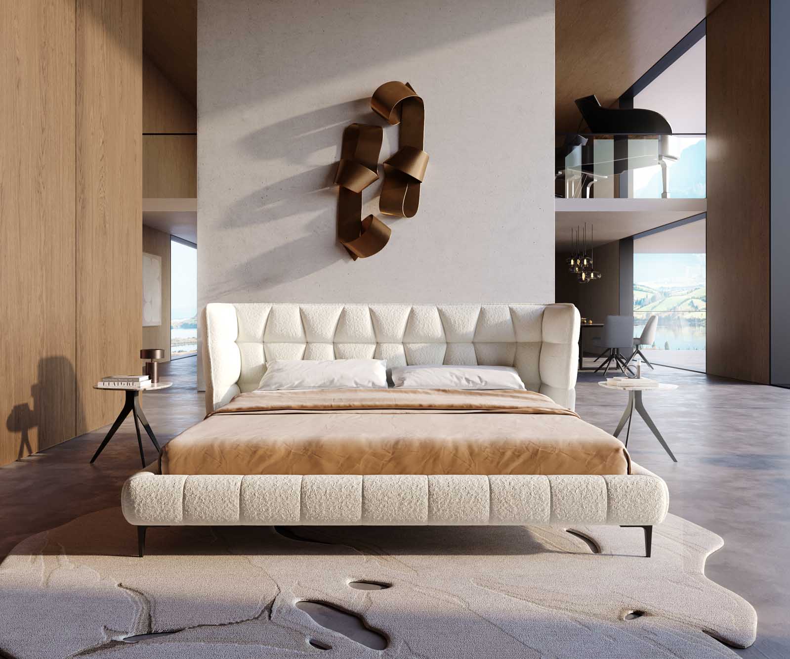 Тапицирана основа за легло Capujo 180x200 cm, крем-бяло 1 Тапицирана основа за легло Capujo 180x200 cm, крем-бяло 1