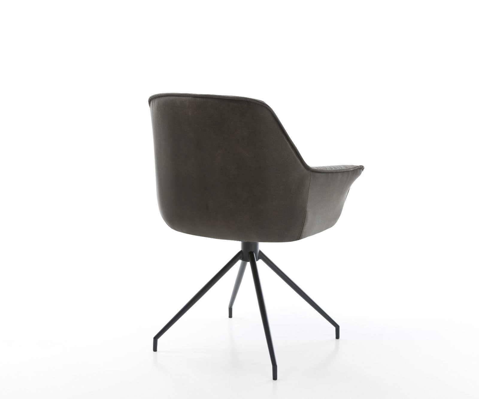 Врътящ се стол с подлакътници Антрацит Винтидж Конус крак кръгъл Черен 180° въртящ се Keila-Flex 5