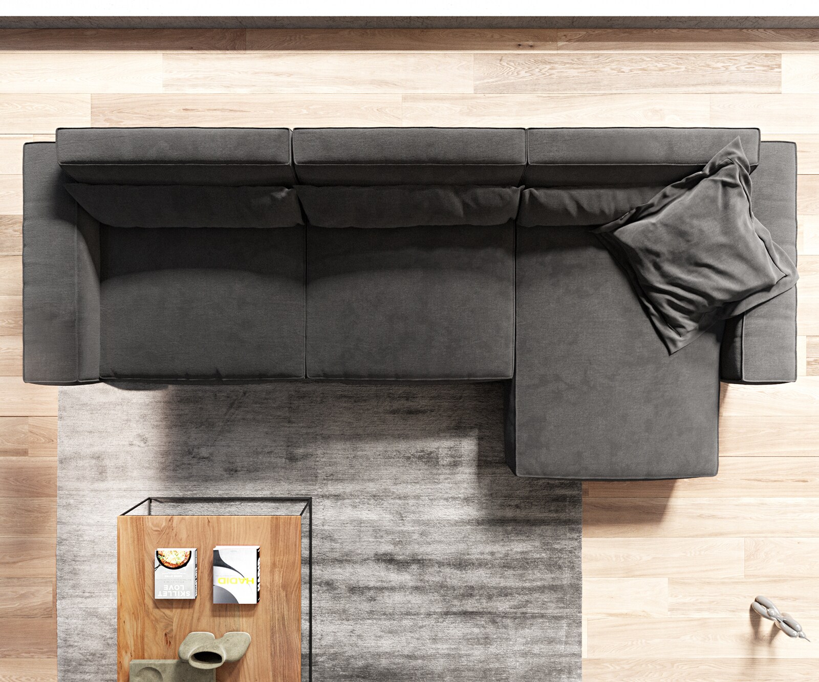 Ъглов диван XL 370x170 cm Микрофибър Черен Варианти лежанка Sirpio 6