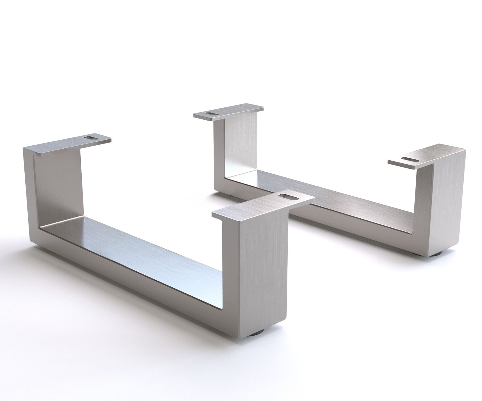 Крак 12,5 cm Неръждаема стомана шлифована за шкафове с дъблочина от 45 cm (2 Сет) Vinka-Flex