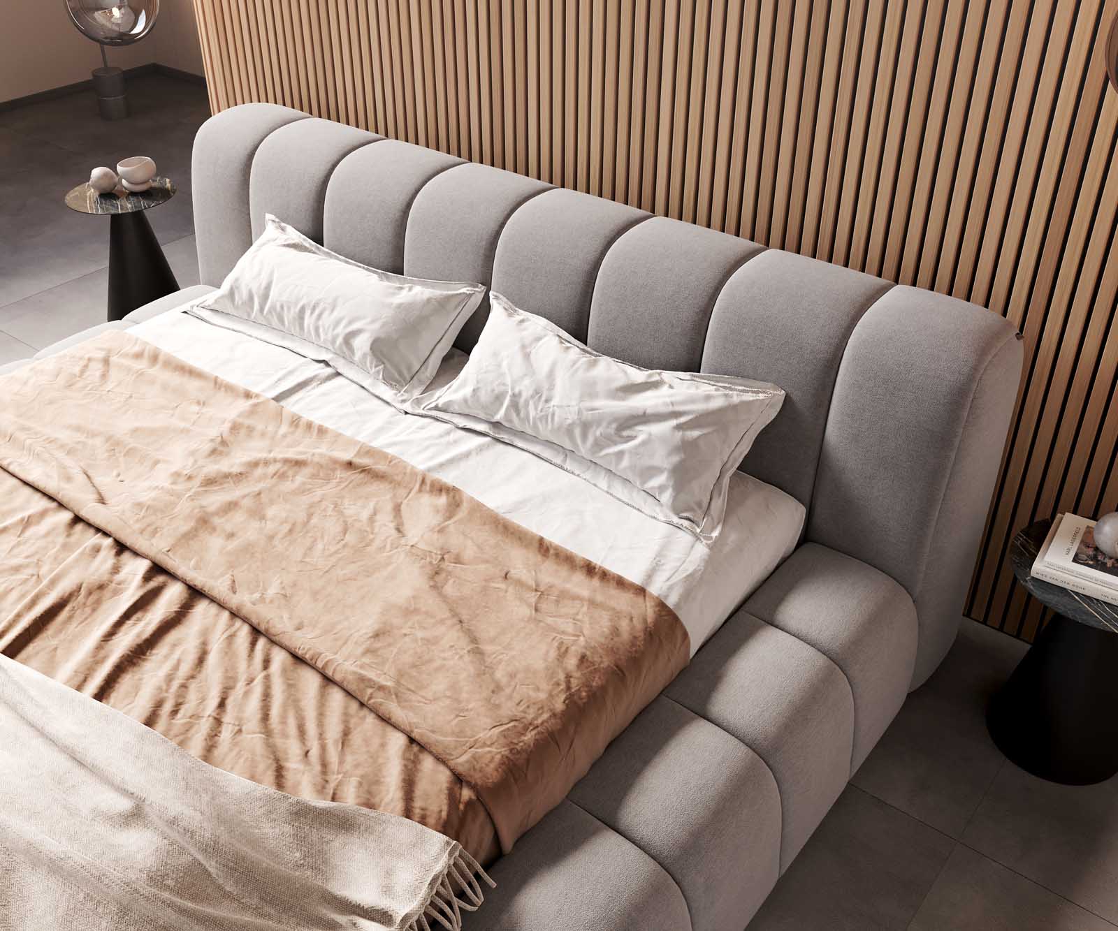 Тапицирано легло Cutio 180x200 cm микрофибър сиво 4 Тапицирано легло Cutio 180x200 cm микрофибър сиво 4