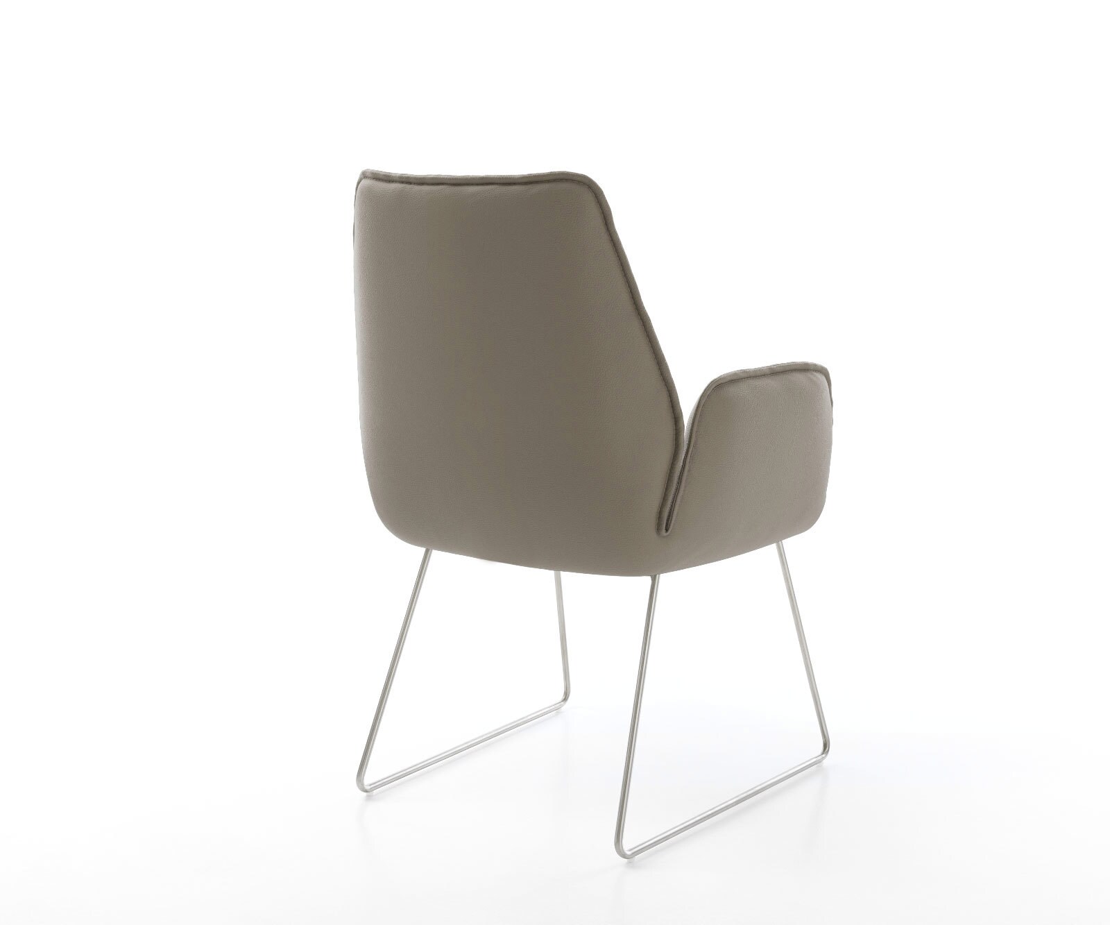 Стол Естествена кожа Кафяв Извити крака Неръждаема стомана Zoa-Flex 5