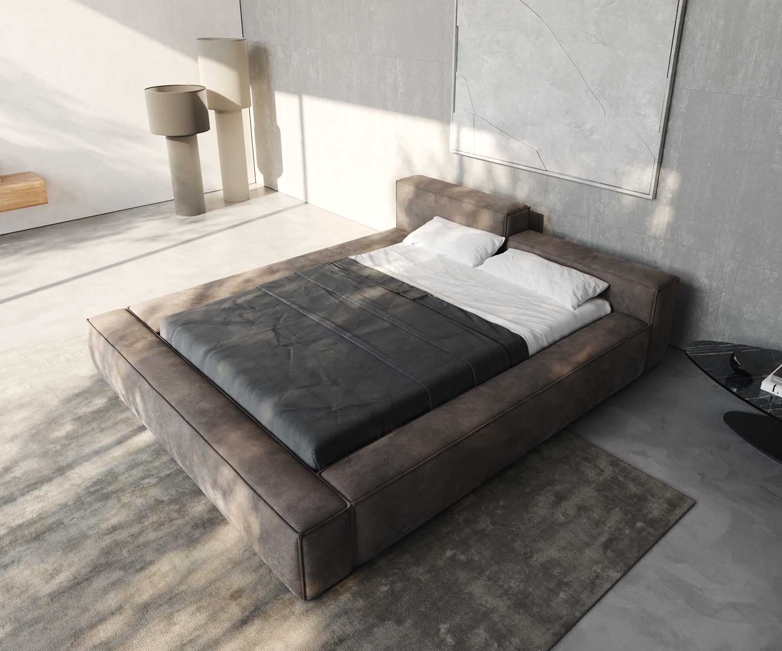 Тапицирано легло Kalinea 140x200 cm микрофибър сив 4 Тапицирано легло Kalinea 140x200 cm микрофибър сив 4