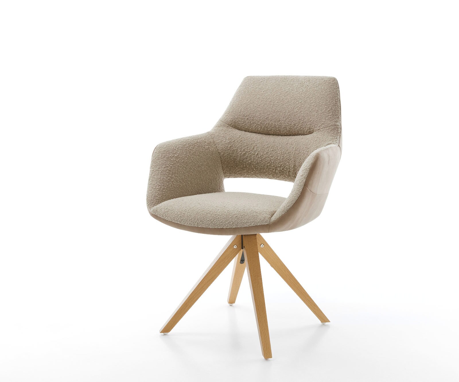 Yago-Flex въртящ се стол с подлакътници Материал микс кал Дървена рамка ъглова 180° въртяща се 1