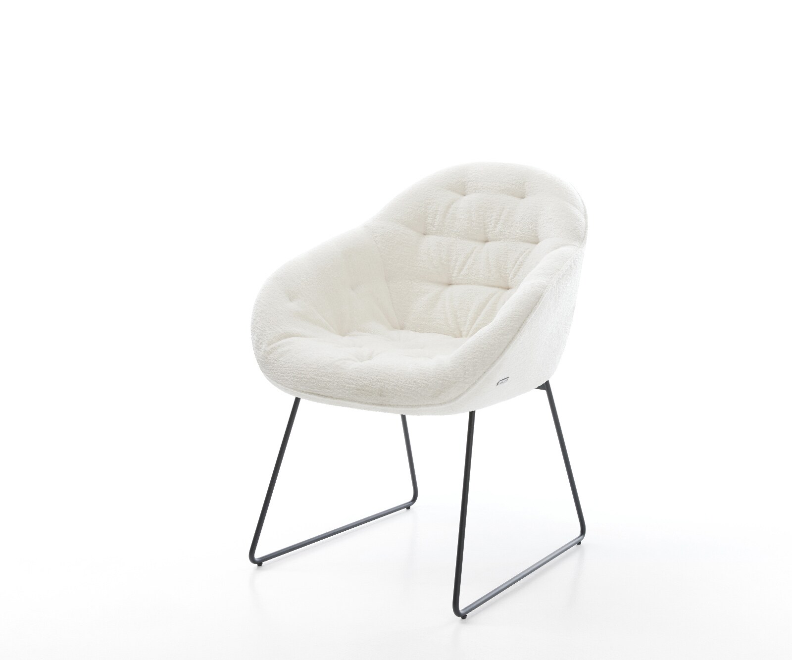 Трапезен стол Gaio-Flex Bouclé Soft Beige Основа за шейни черна 1