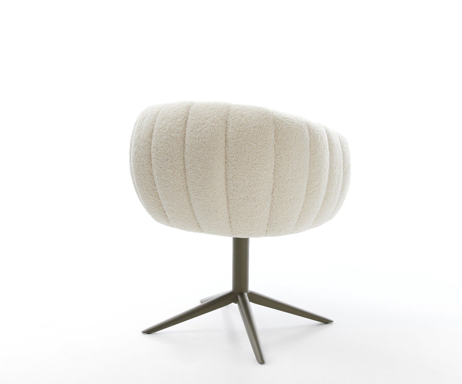 Въртящ се стол Jada-Flex teddy плат, бежова основа, ефект покритие титан, 360° въртяща и се люлееща се функция, сърцевина от джобни пружини 4