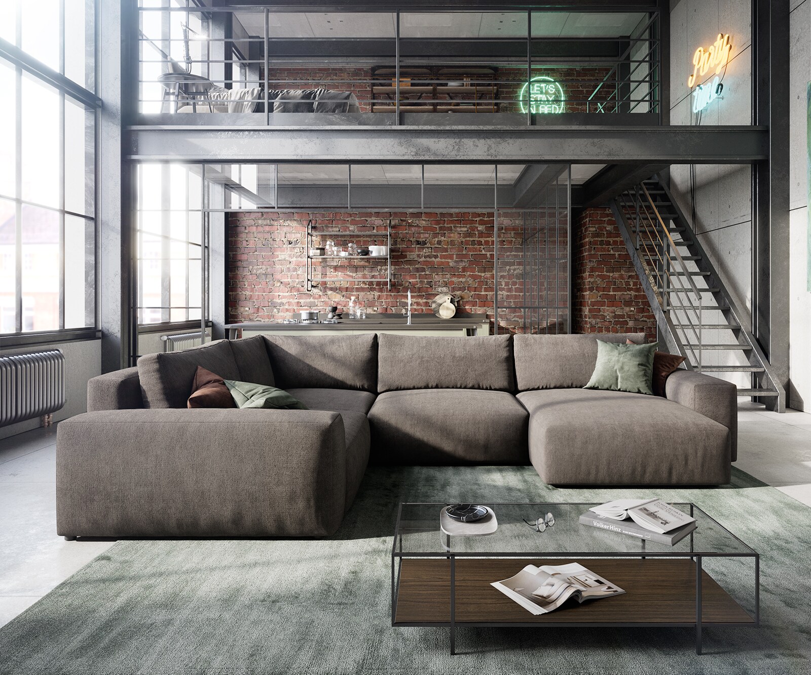  XL 360x260 cm Микрофибър КакиКафяв Лежанка вариации Lanzo 1