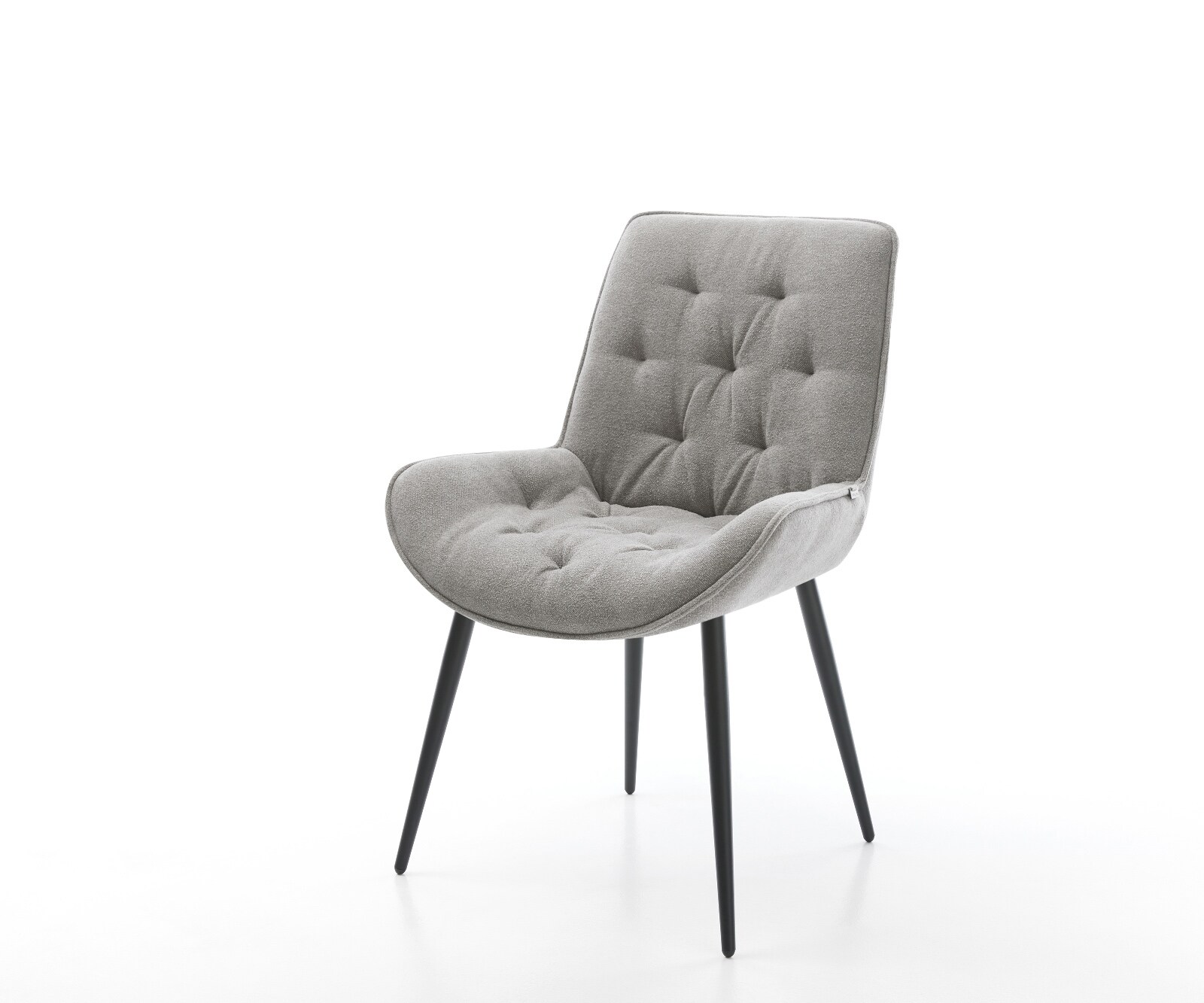 Трапезен стол Taimi-Flex текстурирана тъкан меко сиво 4-футов заострен черен