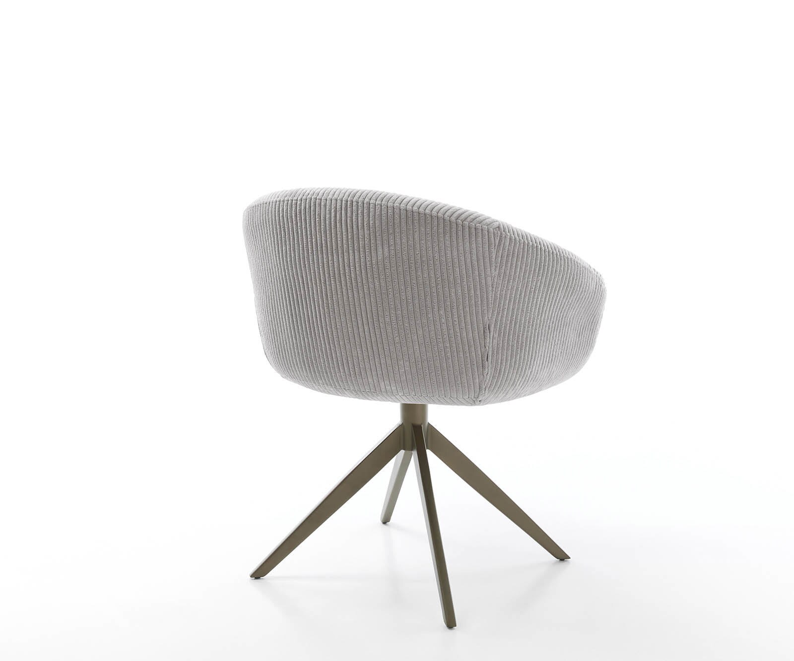 Врътящ се стол с подлакътници Корд СребристСив Конус крак плосък  Titan 360° въртящ се Покет пружина Vinka-Flex 4