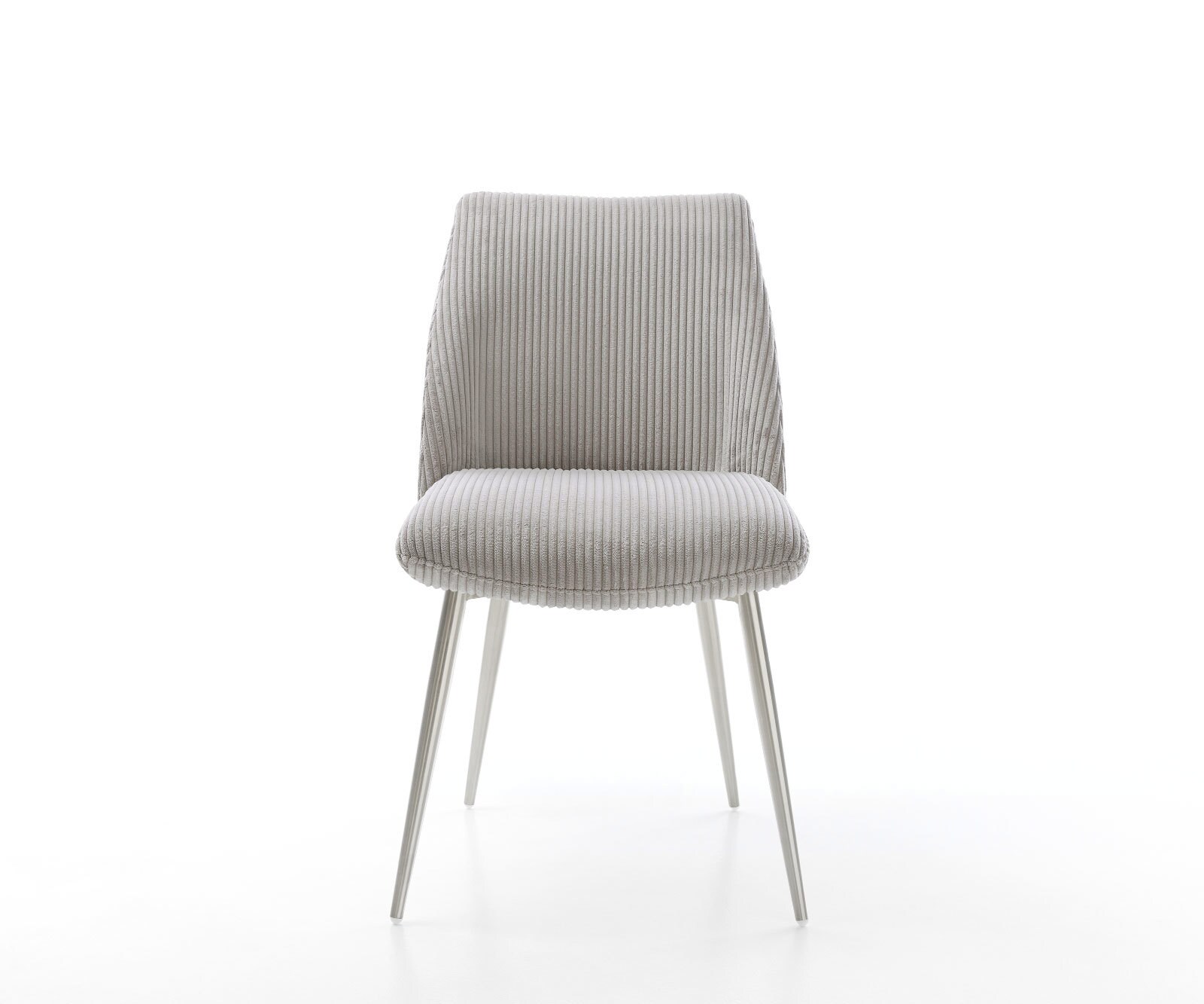 Трапезен стол Корд СребристСив 4 крака конични Неръждаема стомана Покет пружина Elso-Flex 2